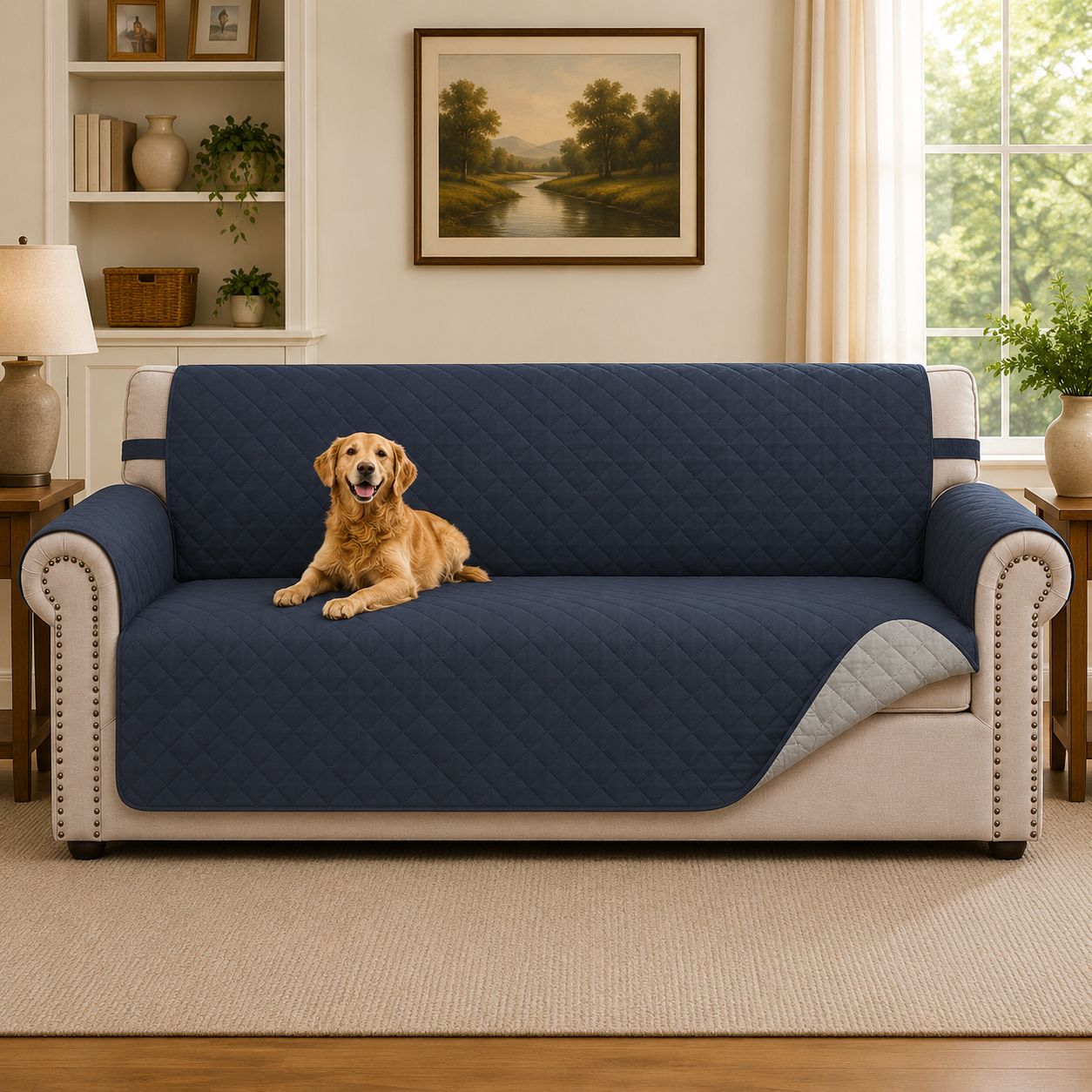 Quilted Slipcover Mat Armchair Couch Sofa Cover