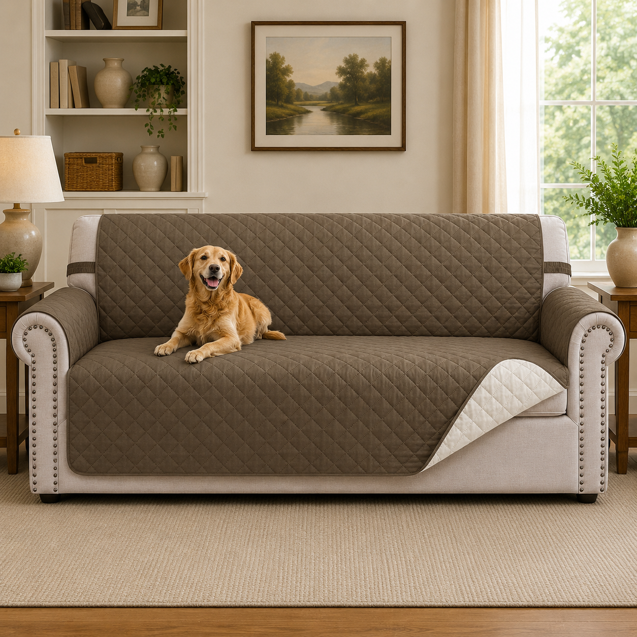 Quilted Slipcover Mat Armchair Couch Sofa Cover