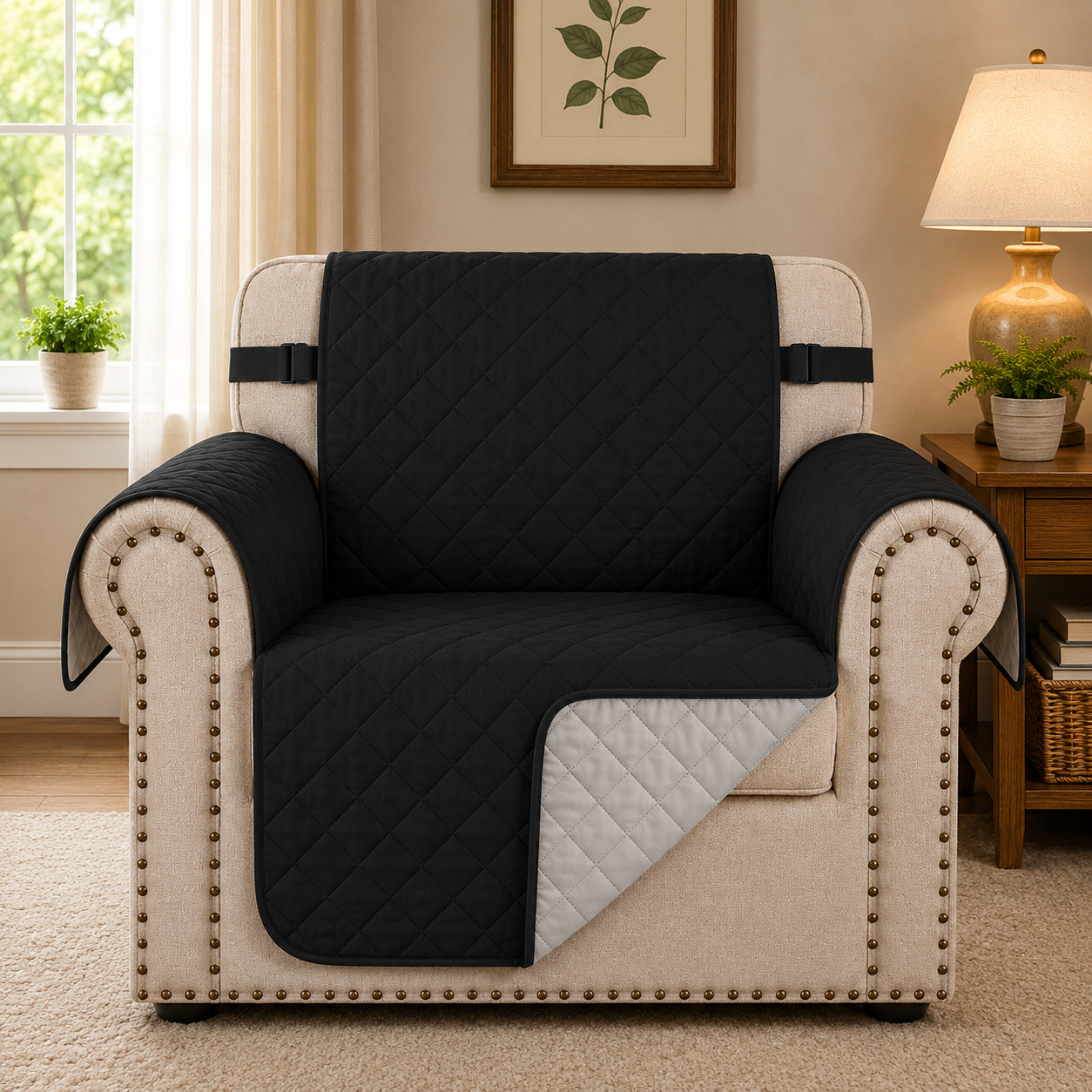 Quilted Slipcover Mat Armchair Couch Sofa Cover