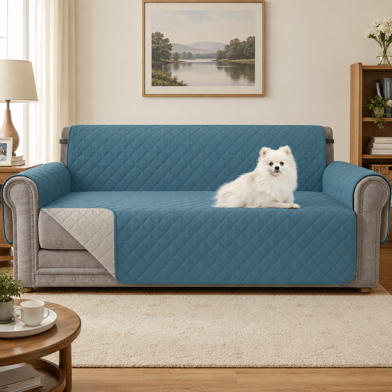 Quilted Slipcover Mat Armchair Couch Sofa Cover