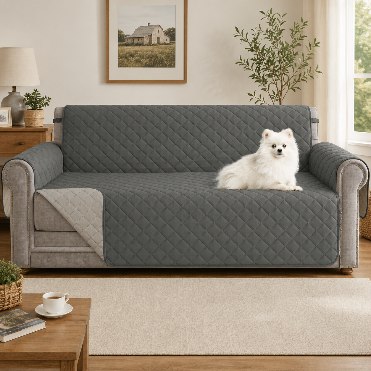 Quilted Slipcover Mat Armchair Couch Sofa Cover