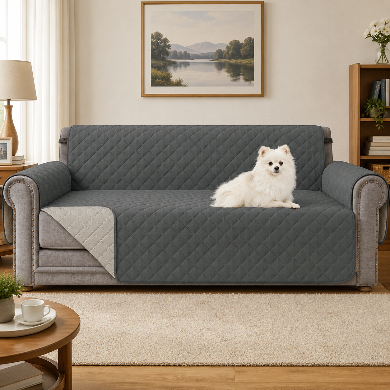 Quilted Slipcover Mat Armchair Couch Sofa Cover