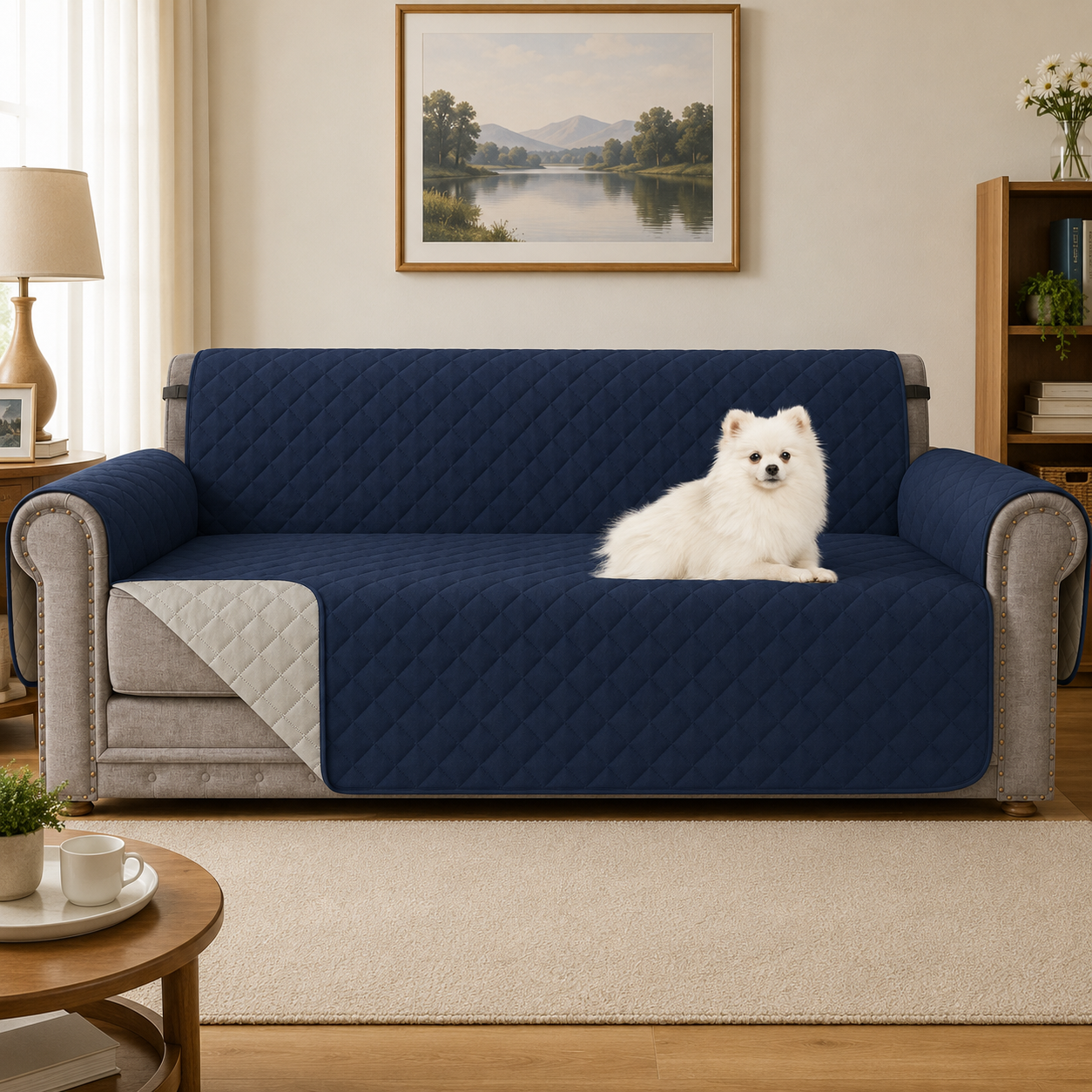 Quilted Slipcover Mat Armchair Couch Sofa Cover