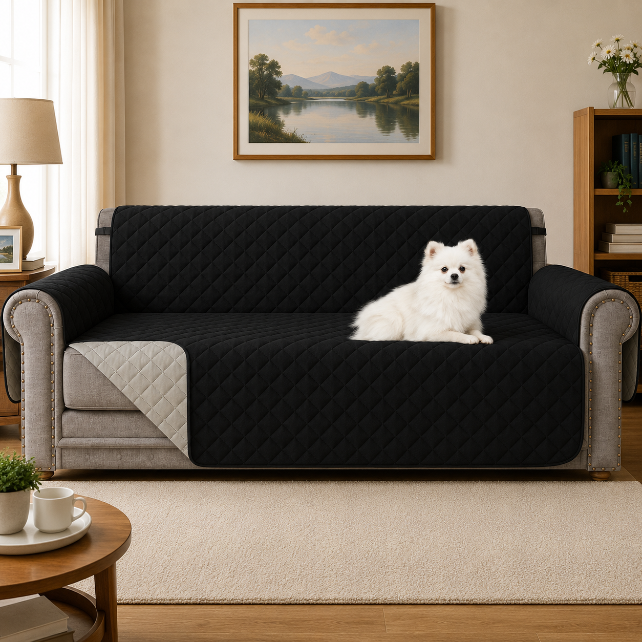 Quilted Slipcover Mat Armchair Couch Sofa Cover