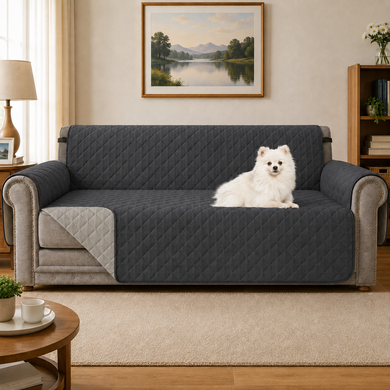 Quilted Slipcover Mat Armchair Couch Sofa Cover