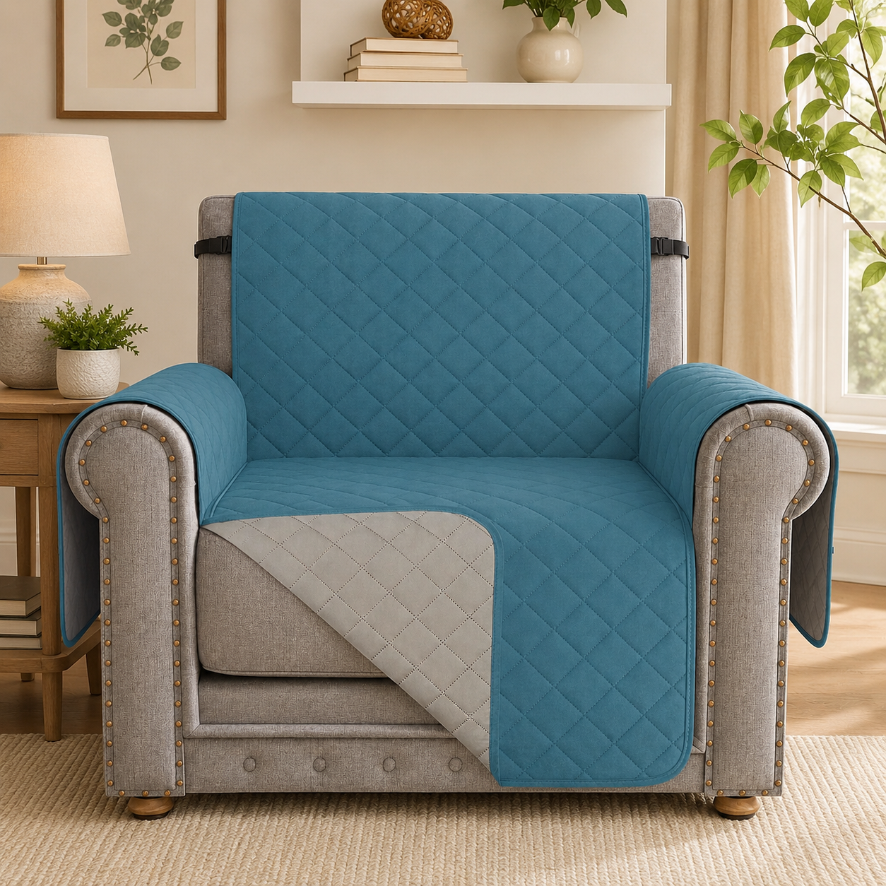 Quilted Slipcover Mat Armchair Couch Sofa Cover