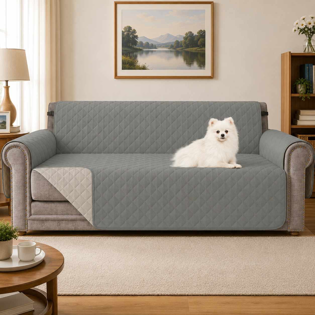 Quilted Slipcover Mat Armchair Couch Sofa Cover