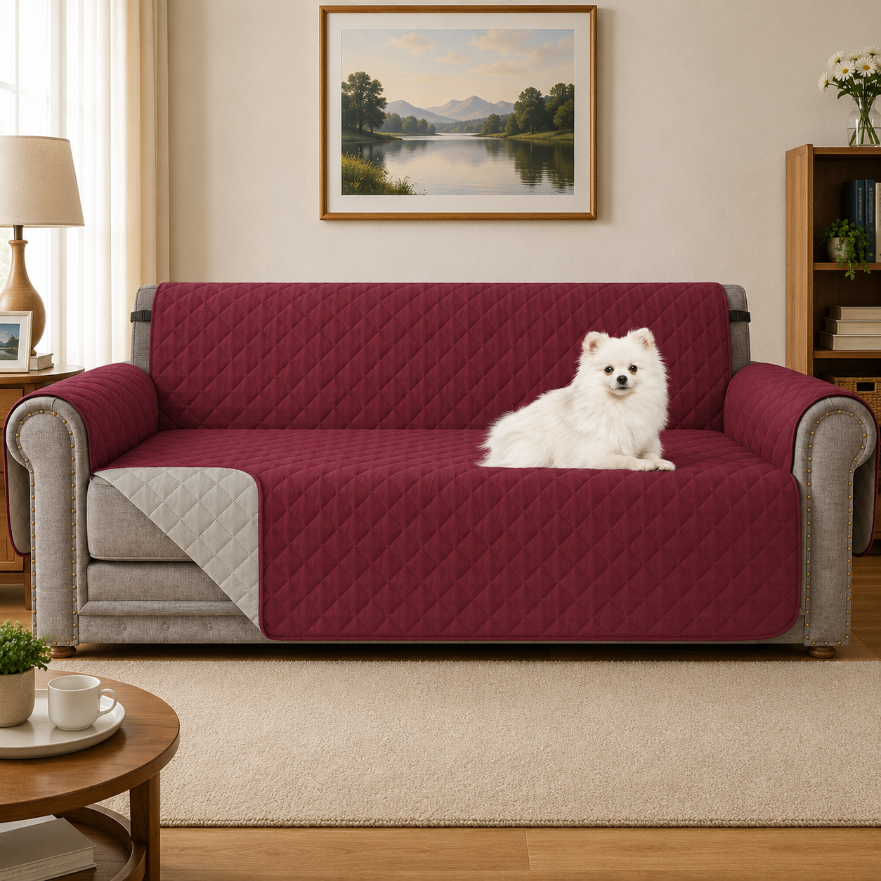 Quilted Slipcover Mat Armchair Couch Sofa Cover