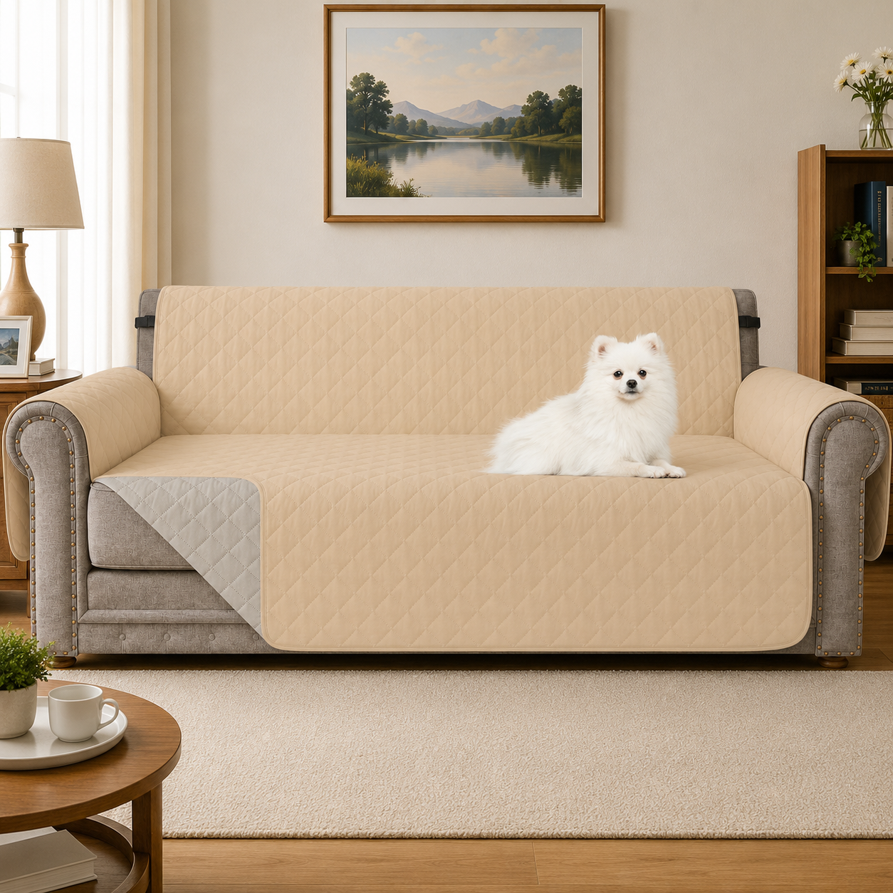 Quilted Slipcover Mat Armchair Couch Sofa Cover