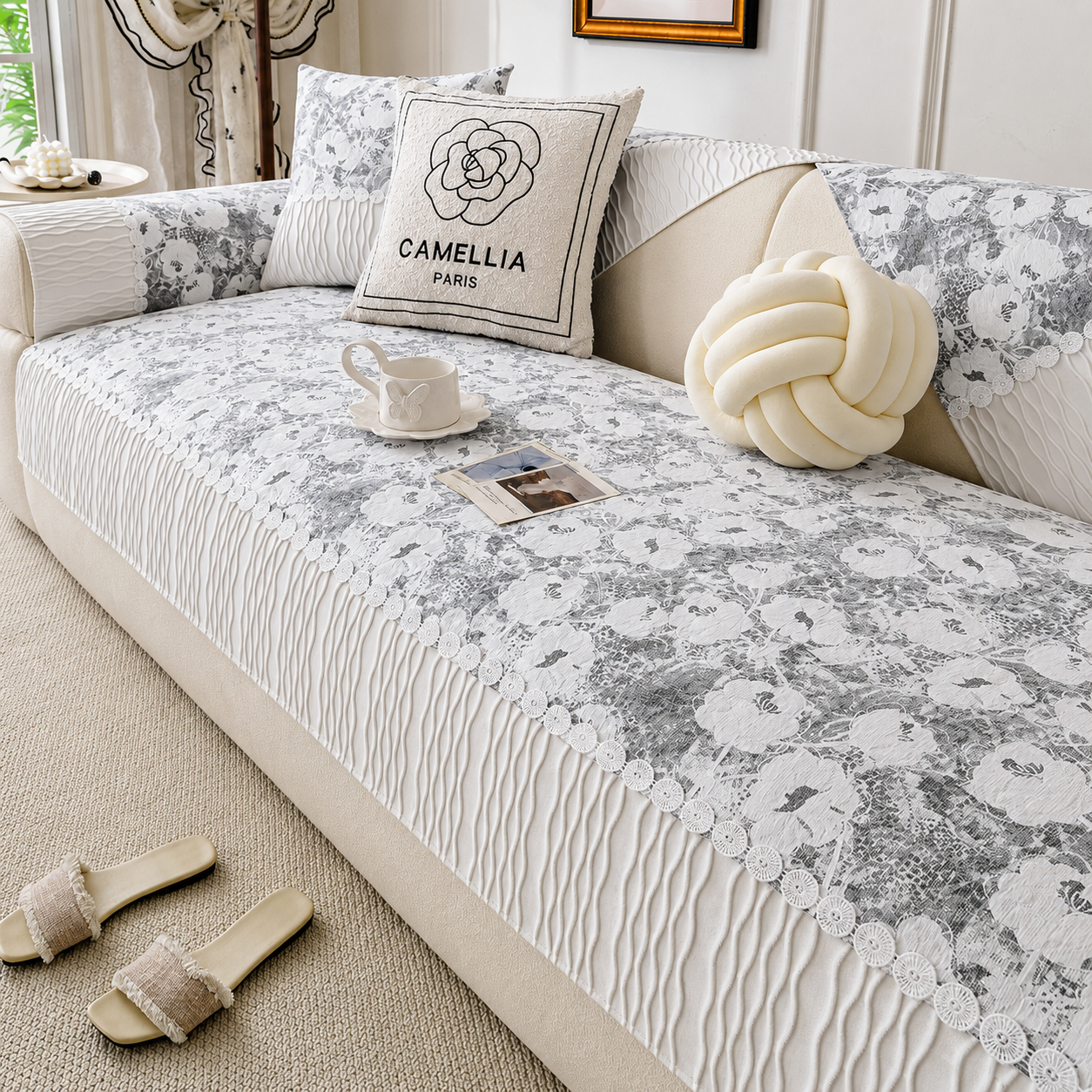 Non Slip Floral Premium Luxury Sofa Couch Cover
