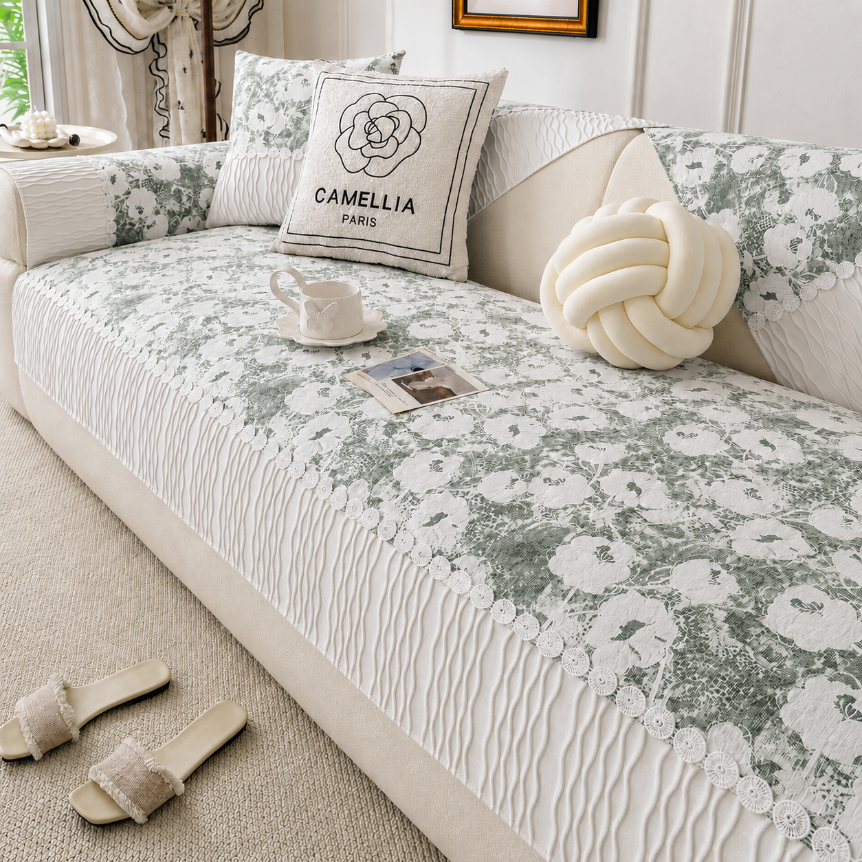 Non Slip Floral Premium Luxury Sofa Couch Cover