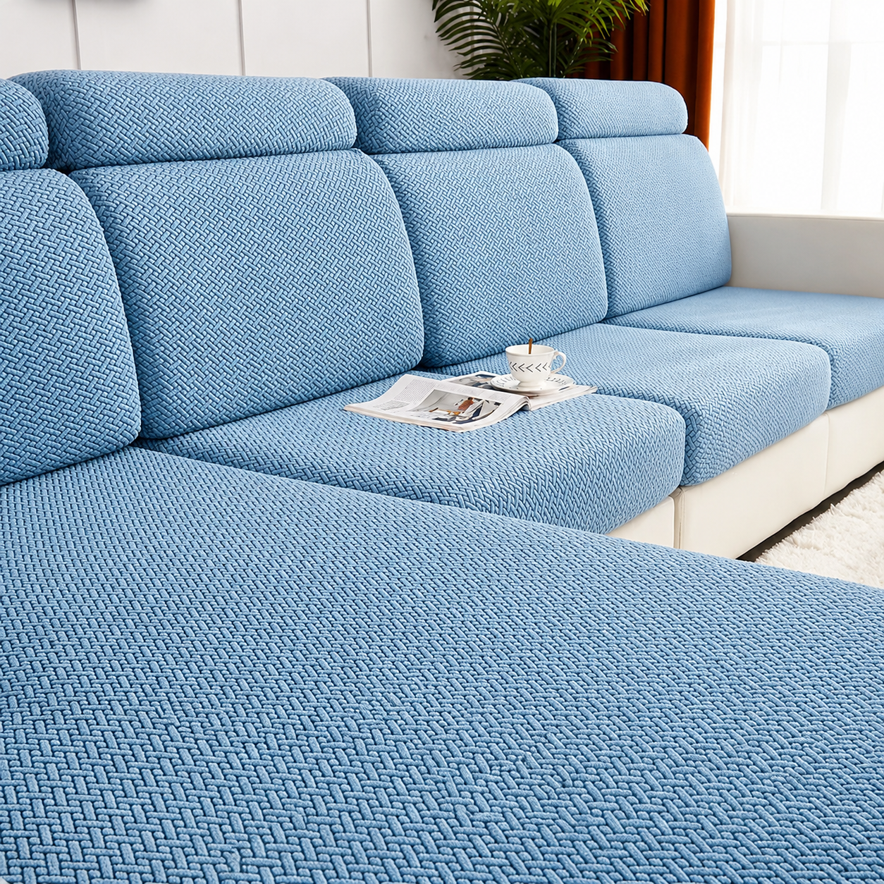 Jacquard L Shaped Cushion Slipcover Sofa Couch Cover