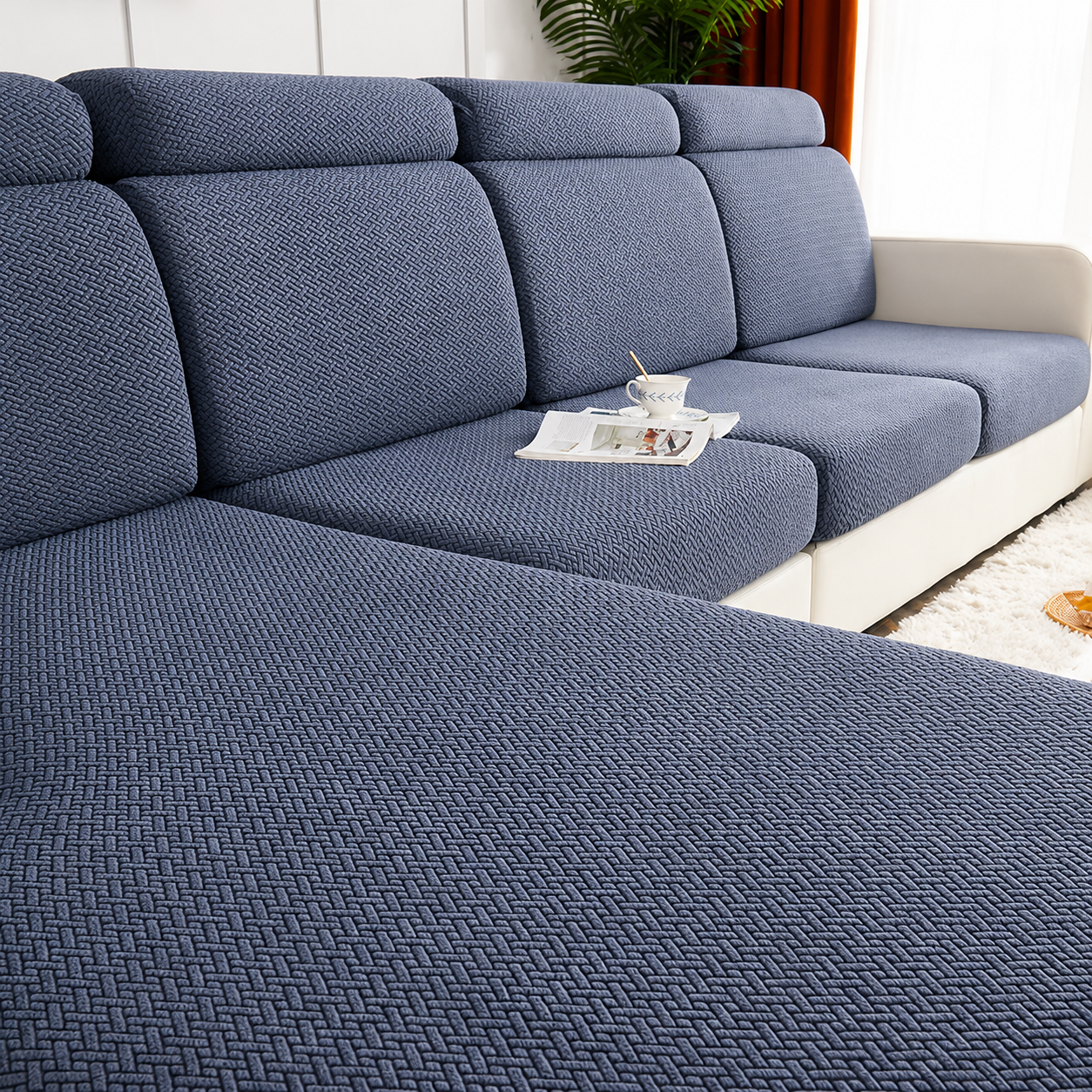 Jacquard L Shaped Cushion Slipcover Sofa Couch Cover