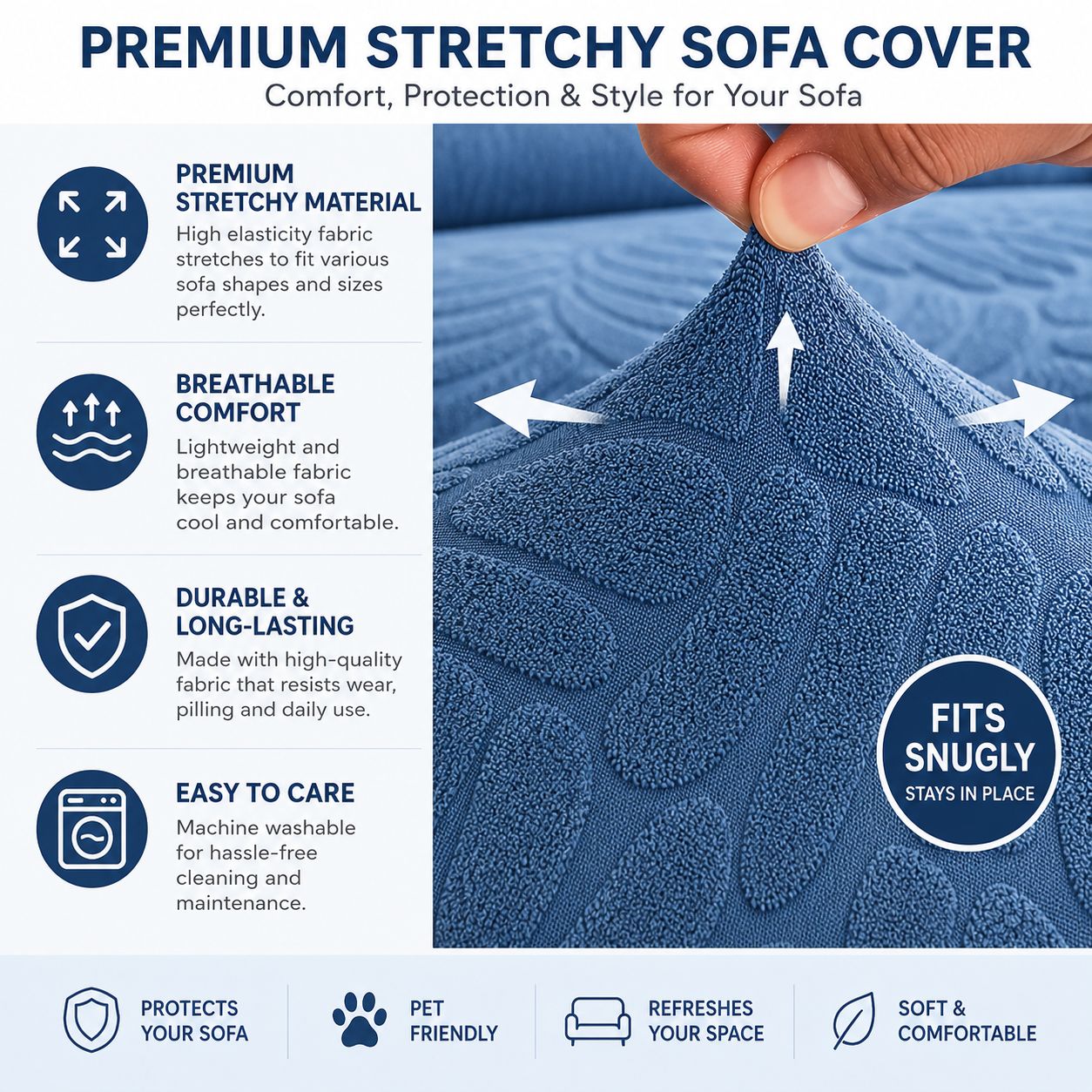 Anti Slip Leaf Jacquard L Shaped Cushion Sofa Couch Cover