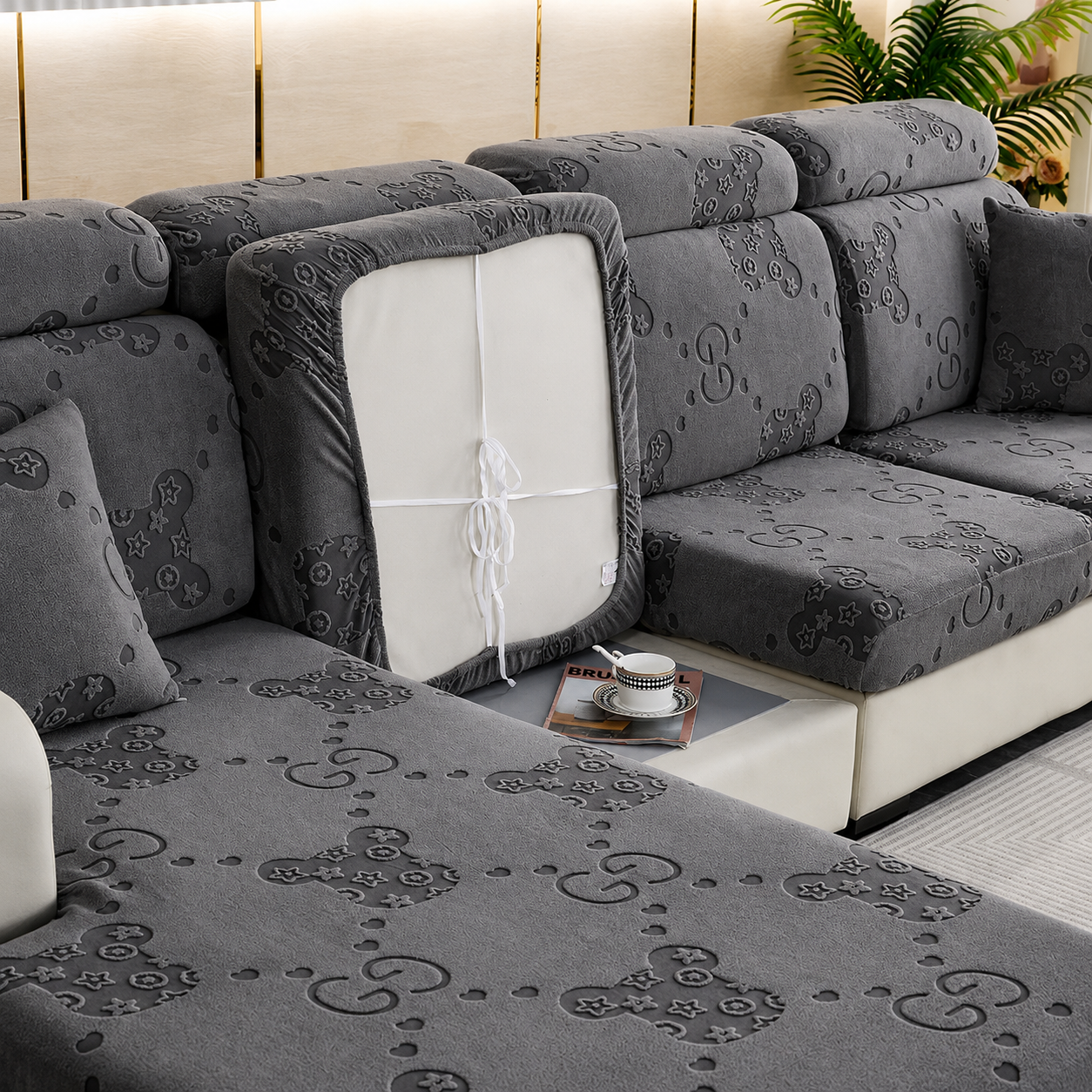Anti Slip L Shaped Sectional Cushion Sofa Couch Cover