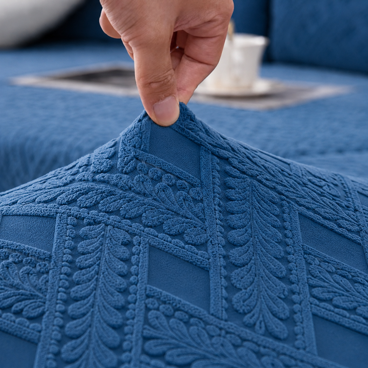 Anti Slip Jacquard L Shaped Sectional Cushion Sofa Couch Cover