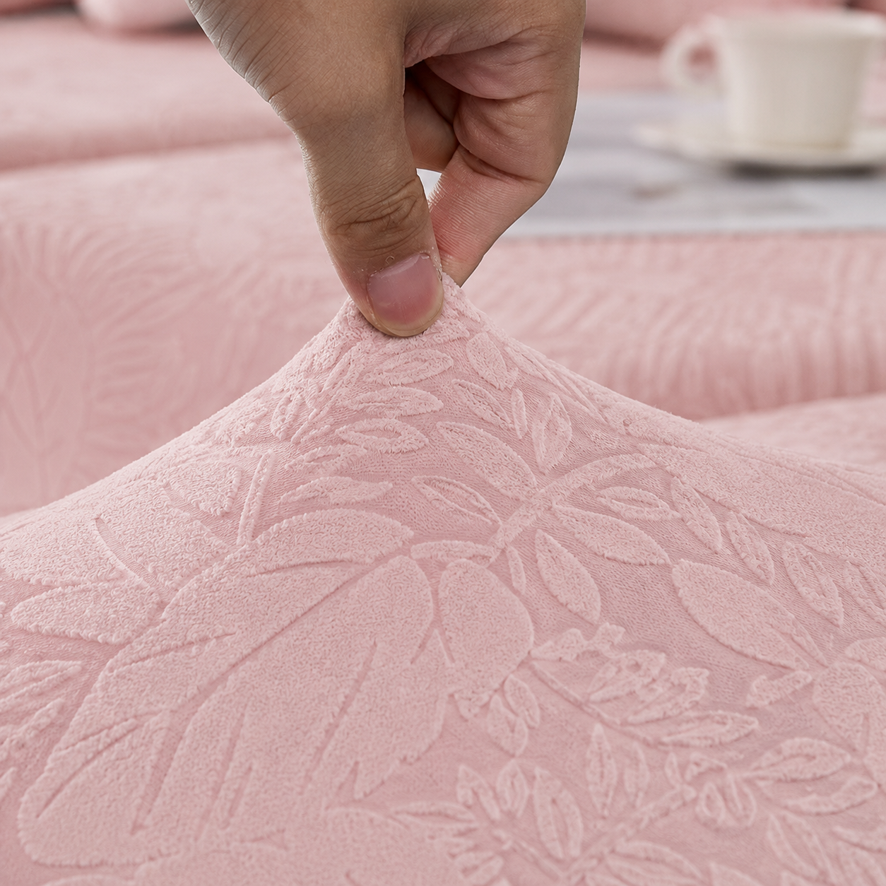 Jacquard Anti-Slip L Shaped Skirt Cushion Sofa Couch Cover
