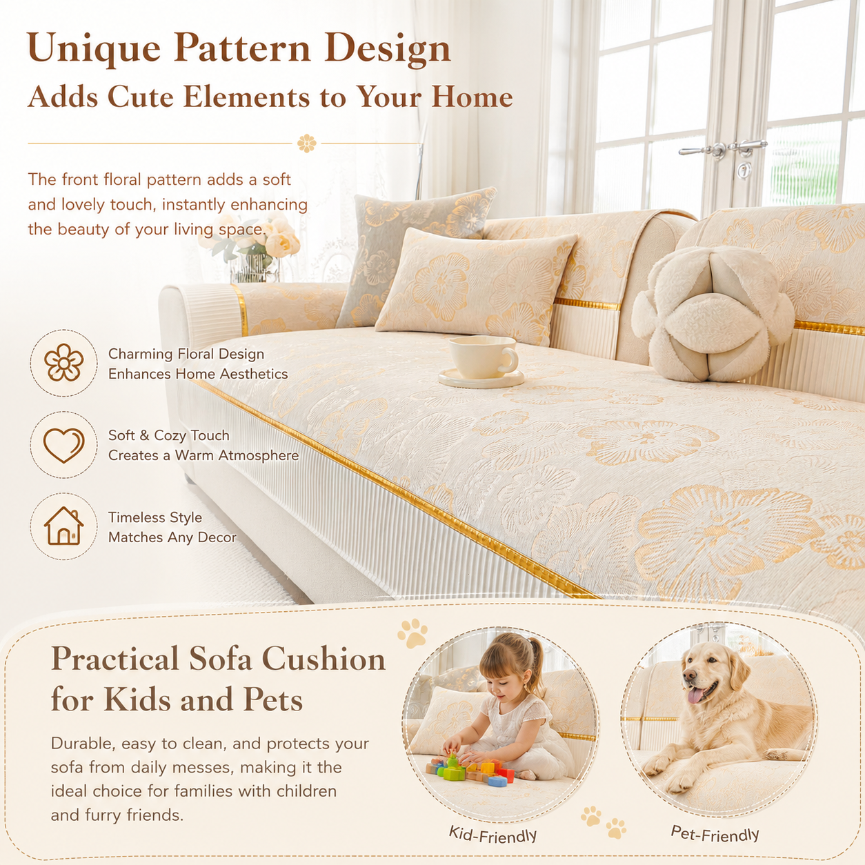 Non Slip Chenille Luxury Sofa Couch Cover