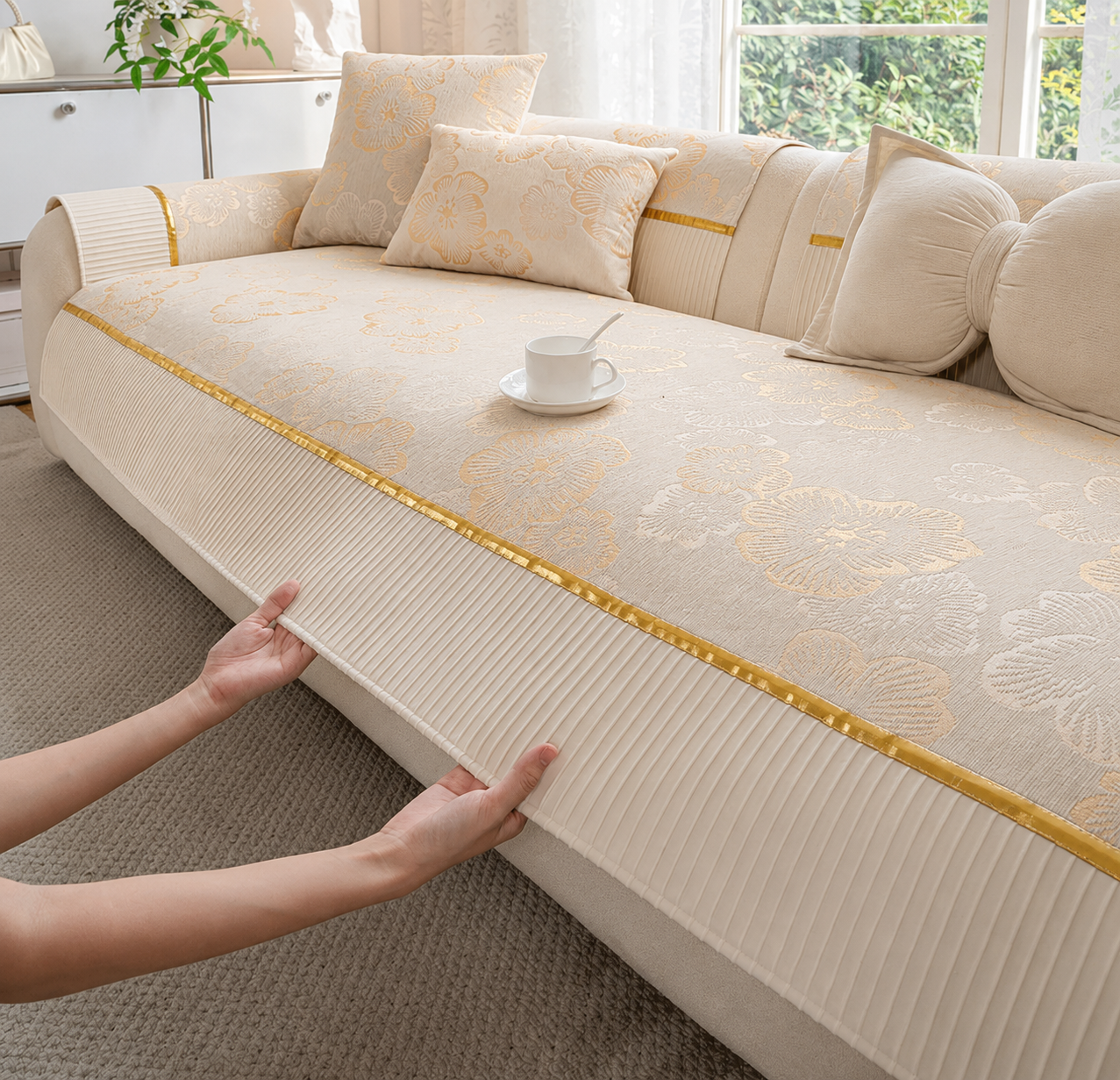 Non Slip Chenille Luxury Sofa Couch Cover
