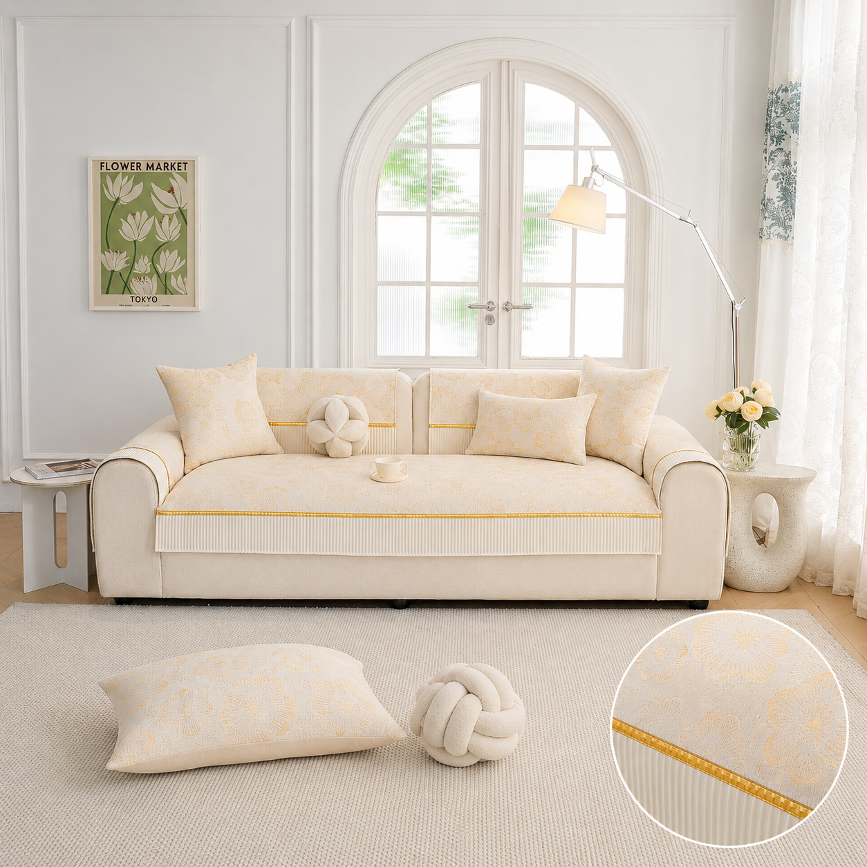 Non Slip Chenille Luxury Sofa Couch Cover