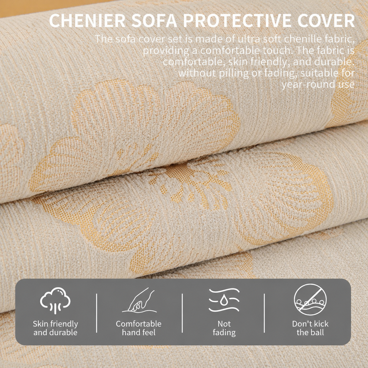 Non Slip Chenille Luxury Sofa Couch Cover