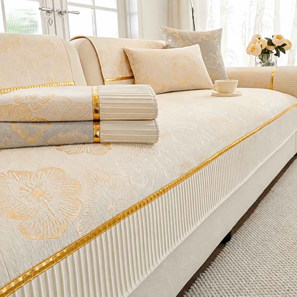 Non Slip Chenille Luxury Sofa Couch Cover