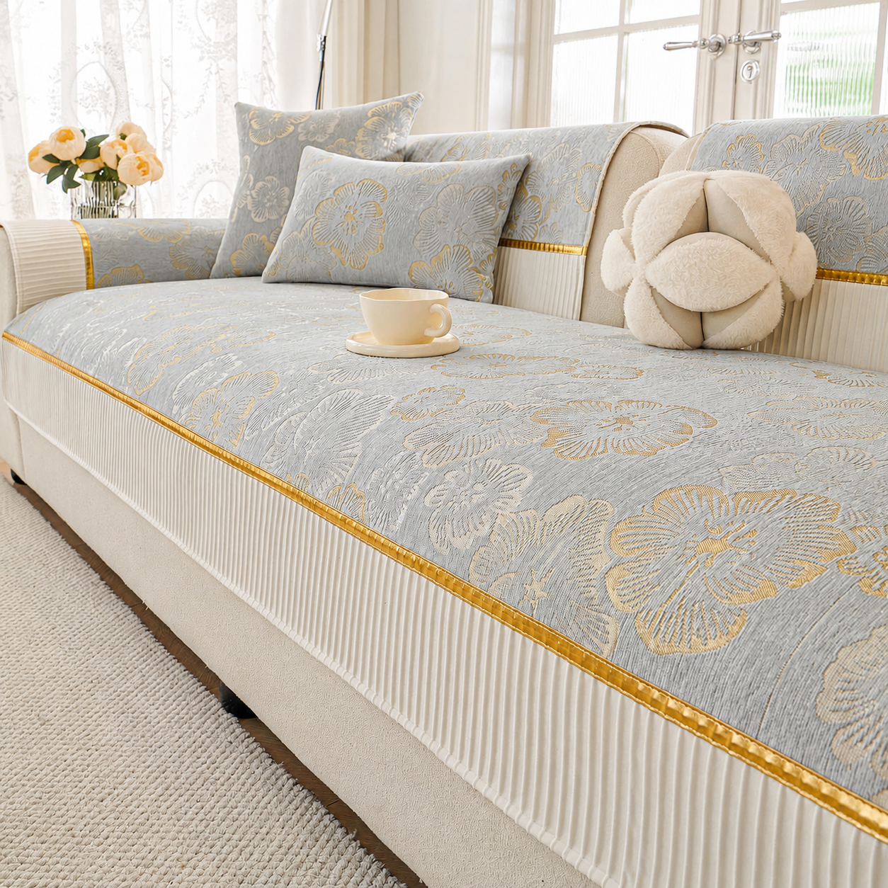 Non Slip Chenille Luxury Sofa Couch Cover
