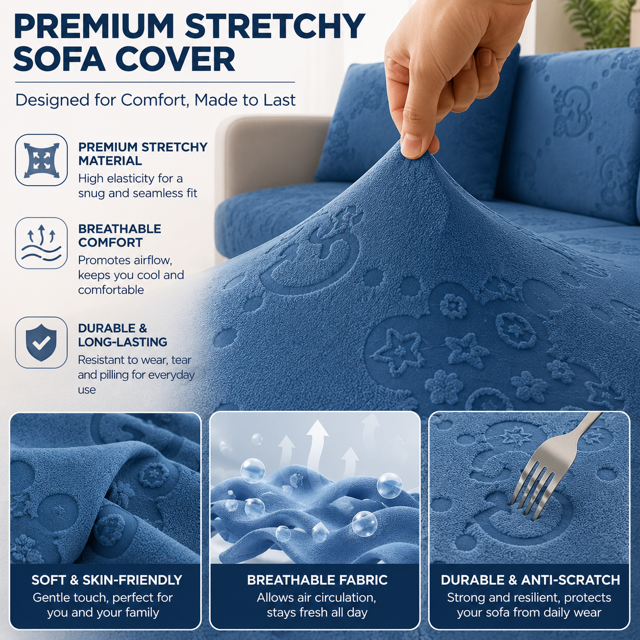 Anti Slip L Shaped Sectional Cushion Sofa Couch Cover