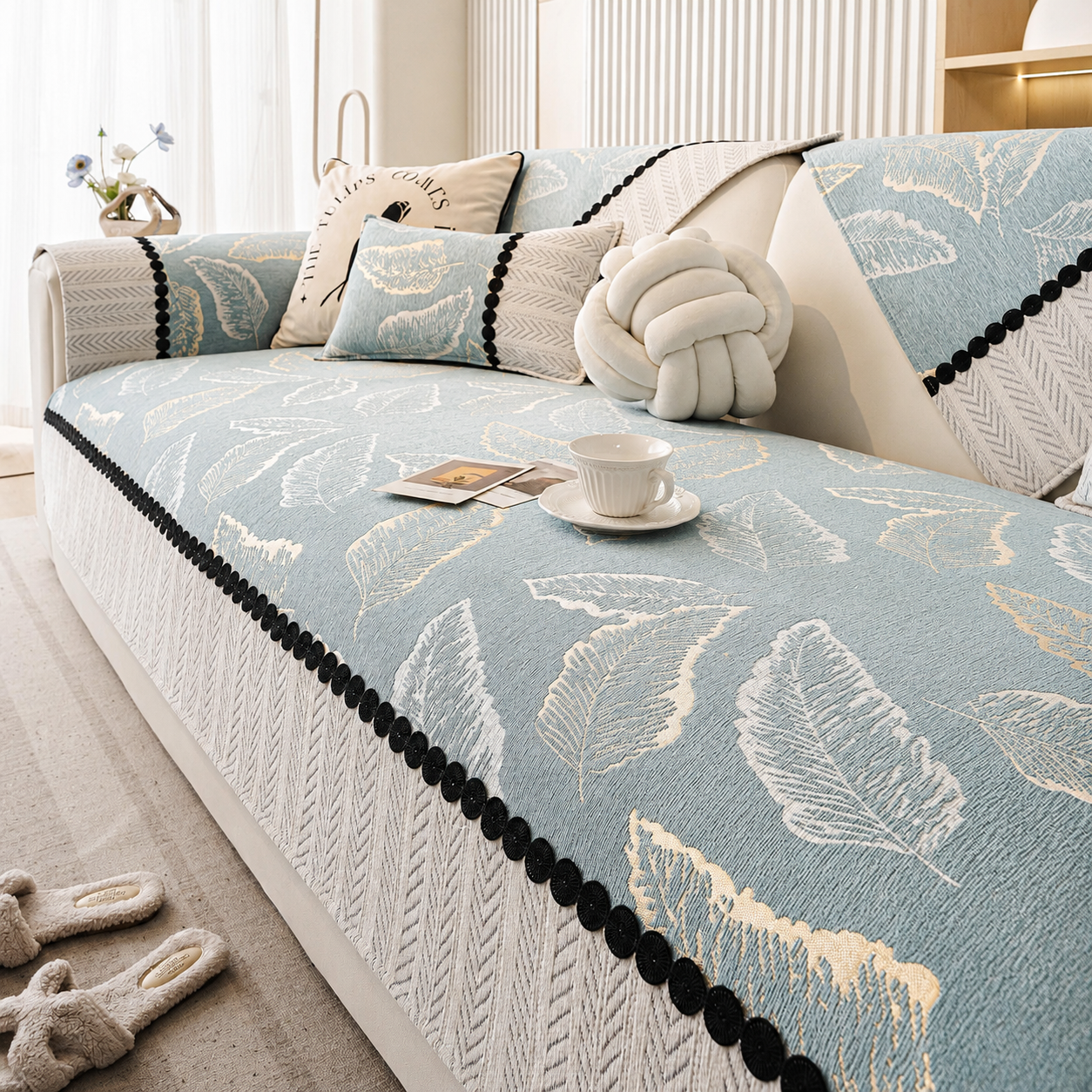 Non-Slip Jacquard Chenille Sofa Couch Cover