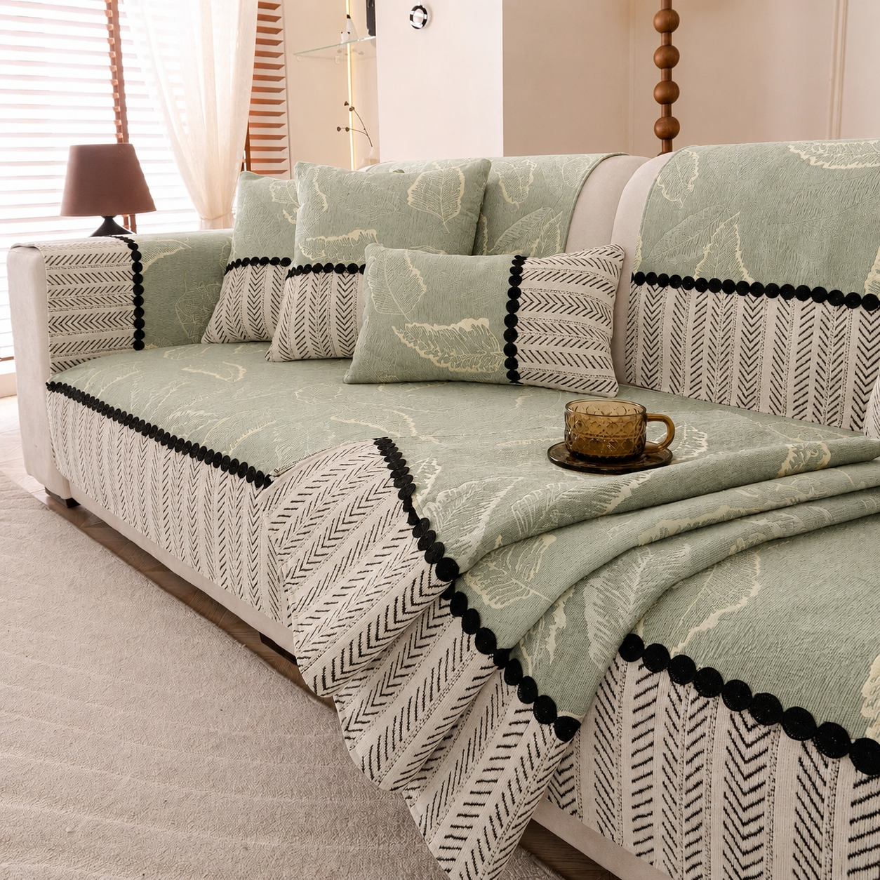 Non-Slip Jacquard Chenille Sofa Couch Cover