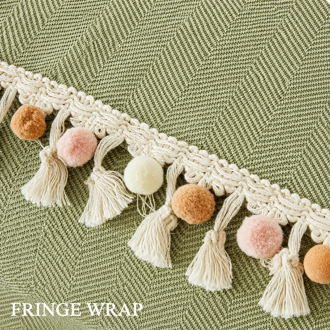 Non-Slip Boho Herringbone Chenille Tassels Sofa Couch Cover