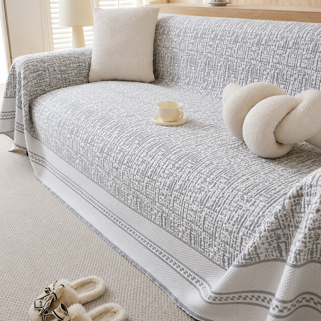 Non-Slip Elegant Geometric Tassels Sofa Couch Cover
