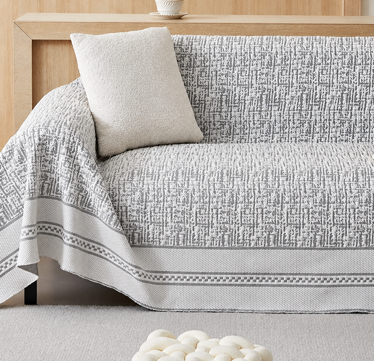 Non-Slip Elegant Geometric Tassels Sofa Couch Cover