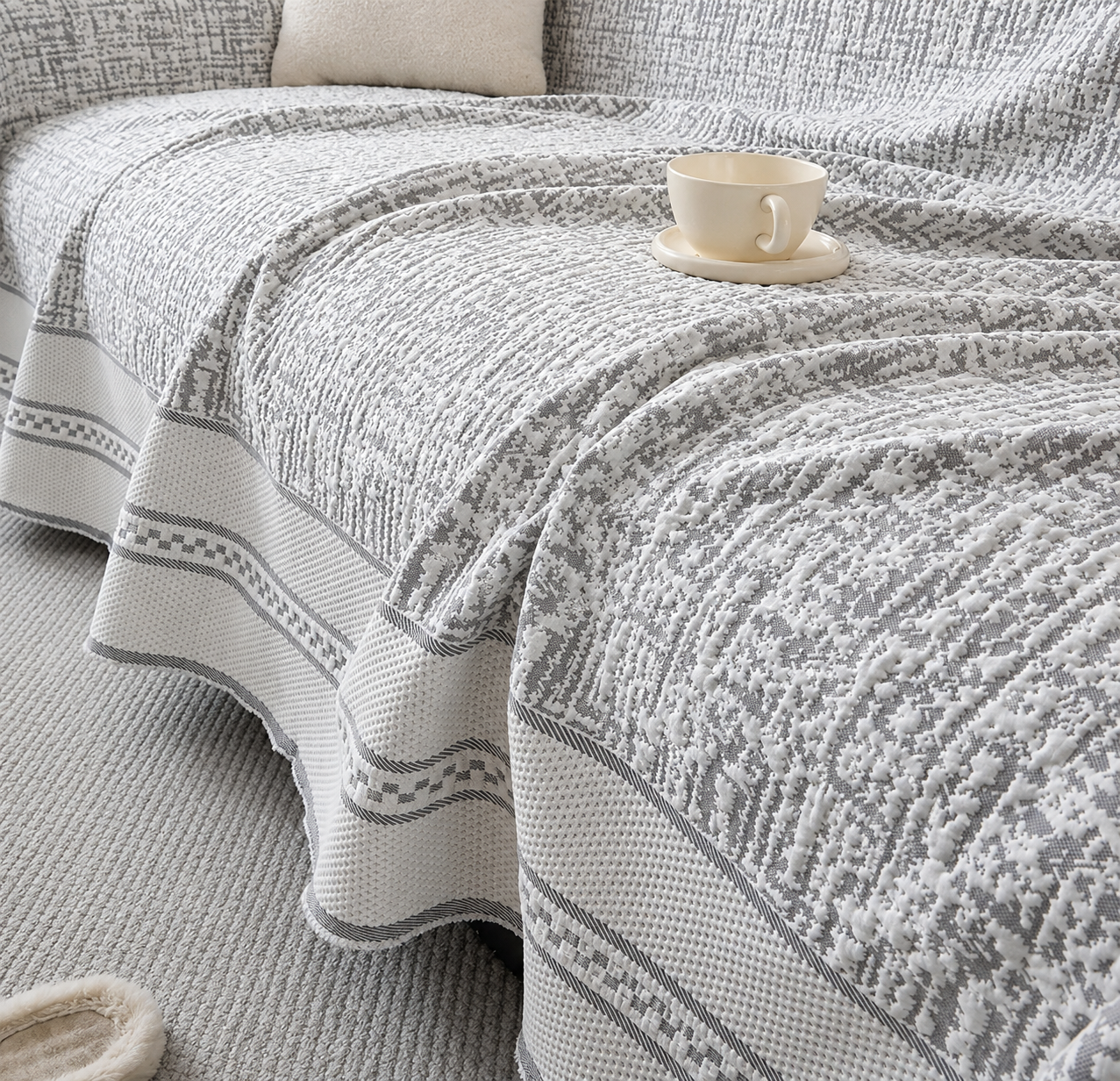 Non-Slip Elegant Geometric Tassels Sofa Couch Cover