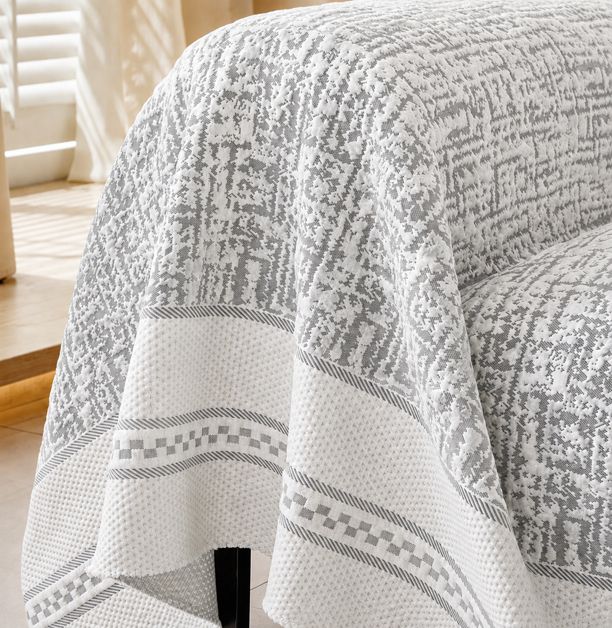 Non-Slip Elegant Geometric Tassels Sofa Couch Cover