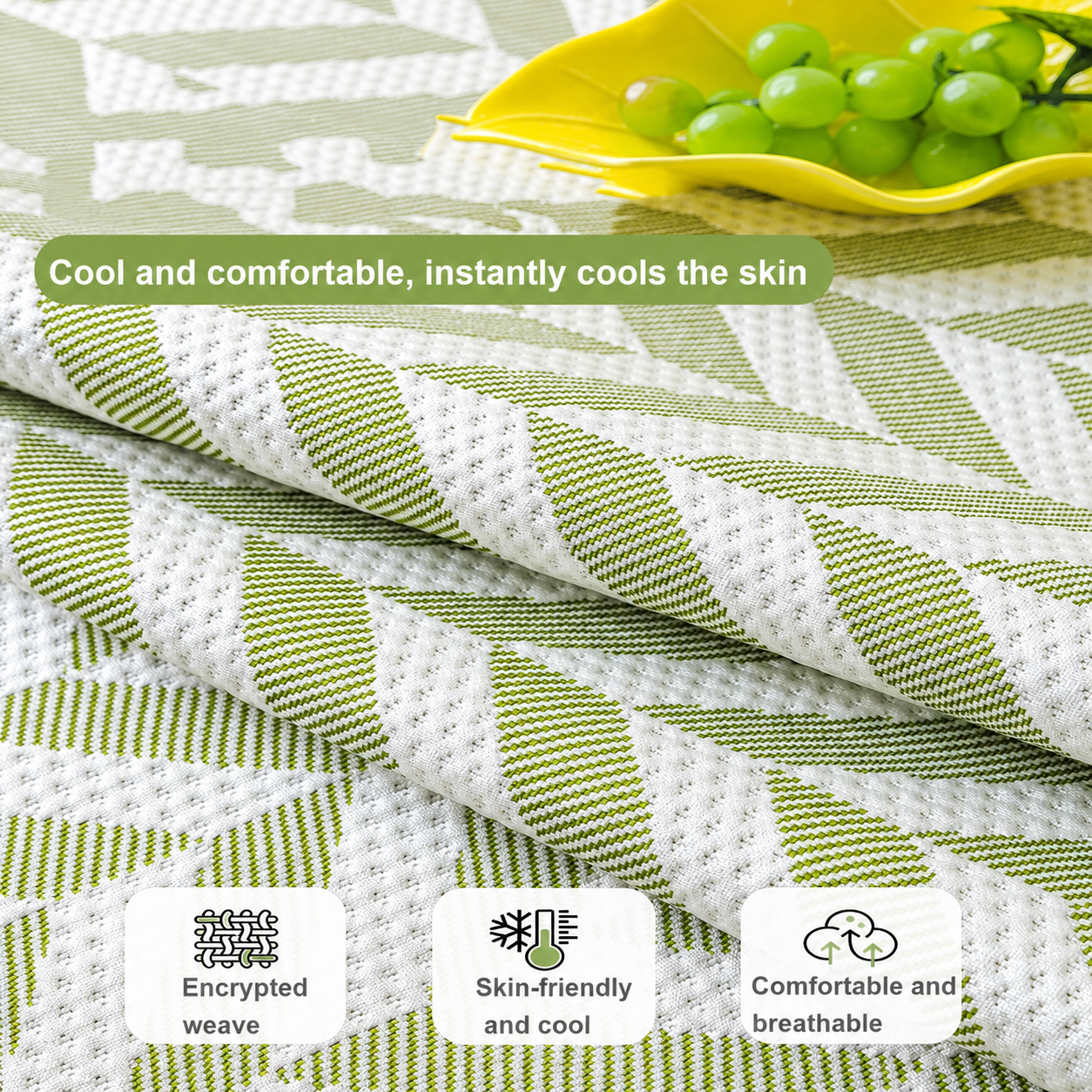Non-Slip Ice Silk Geometric Sofa Couch Cover