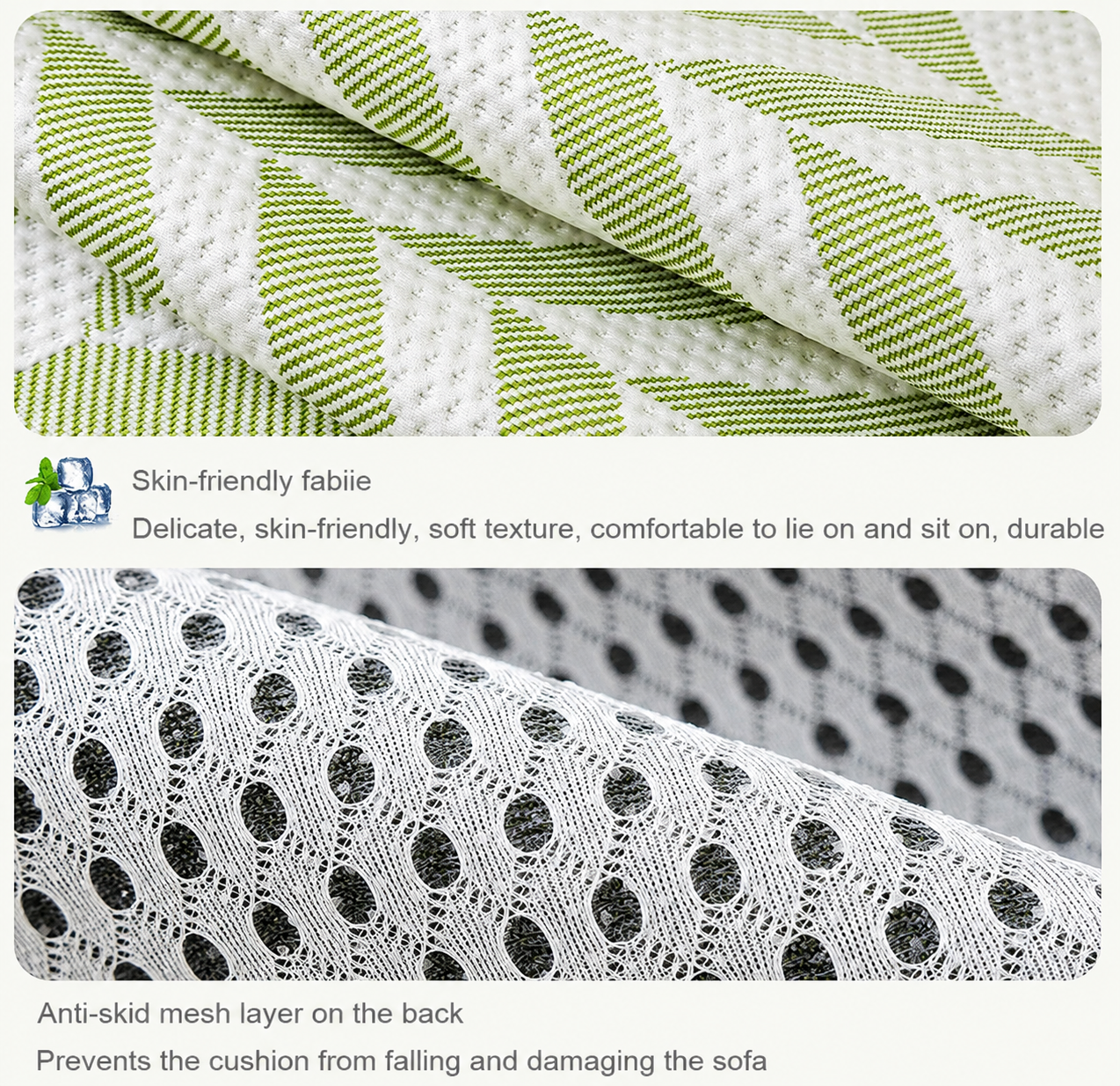 Non-Slip Ice Silk Geometric Sofa Couch Cover