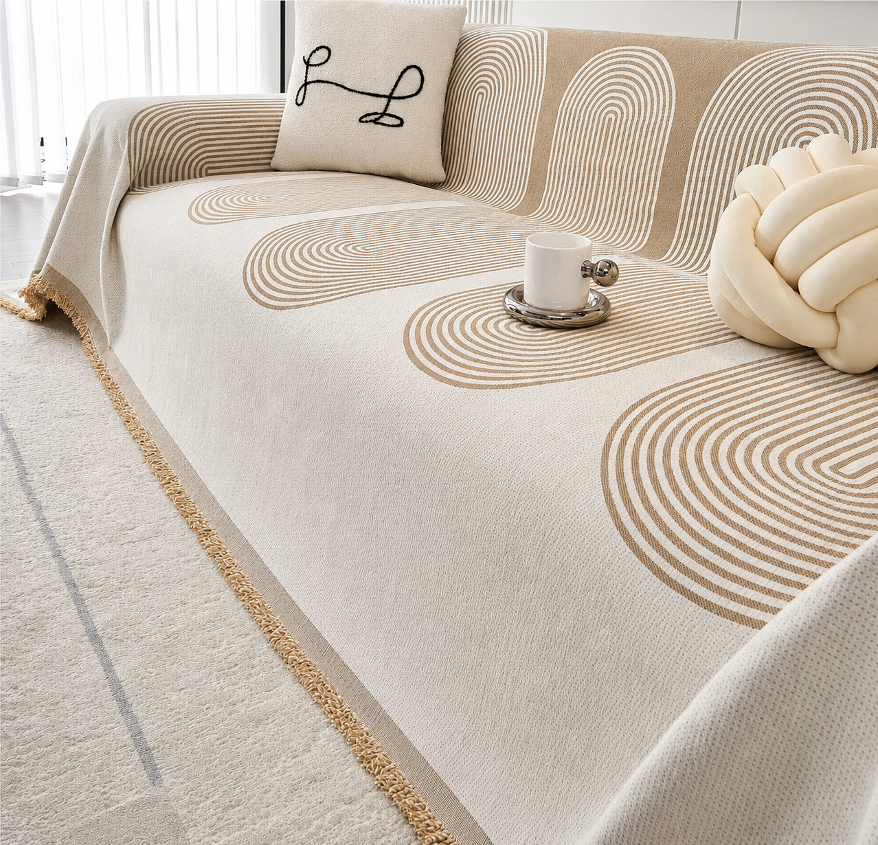 Elegant Chenille Geometry Sofa Couch Cover