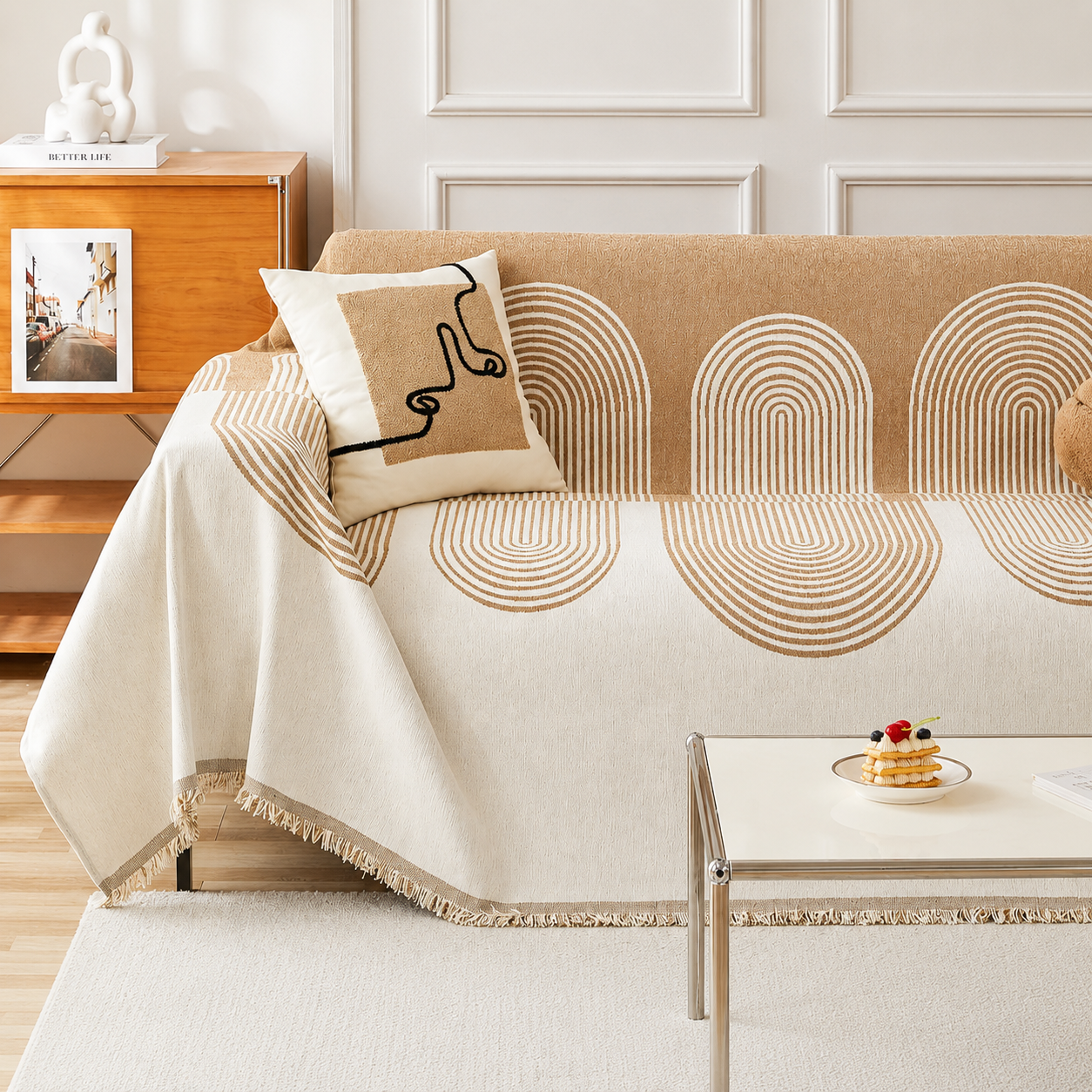 Elegant Chenille Geometry Sofa Couch Cover