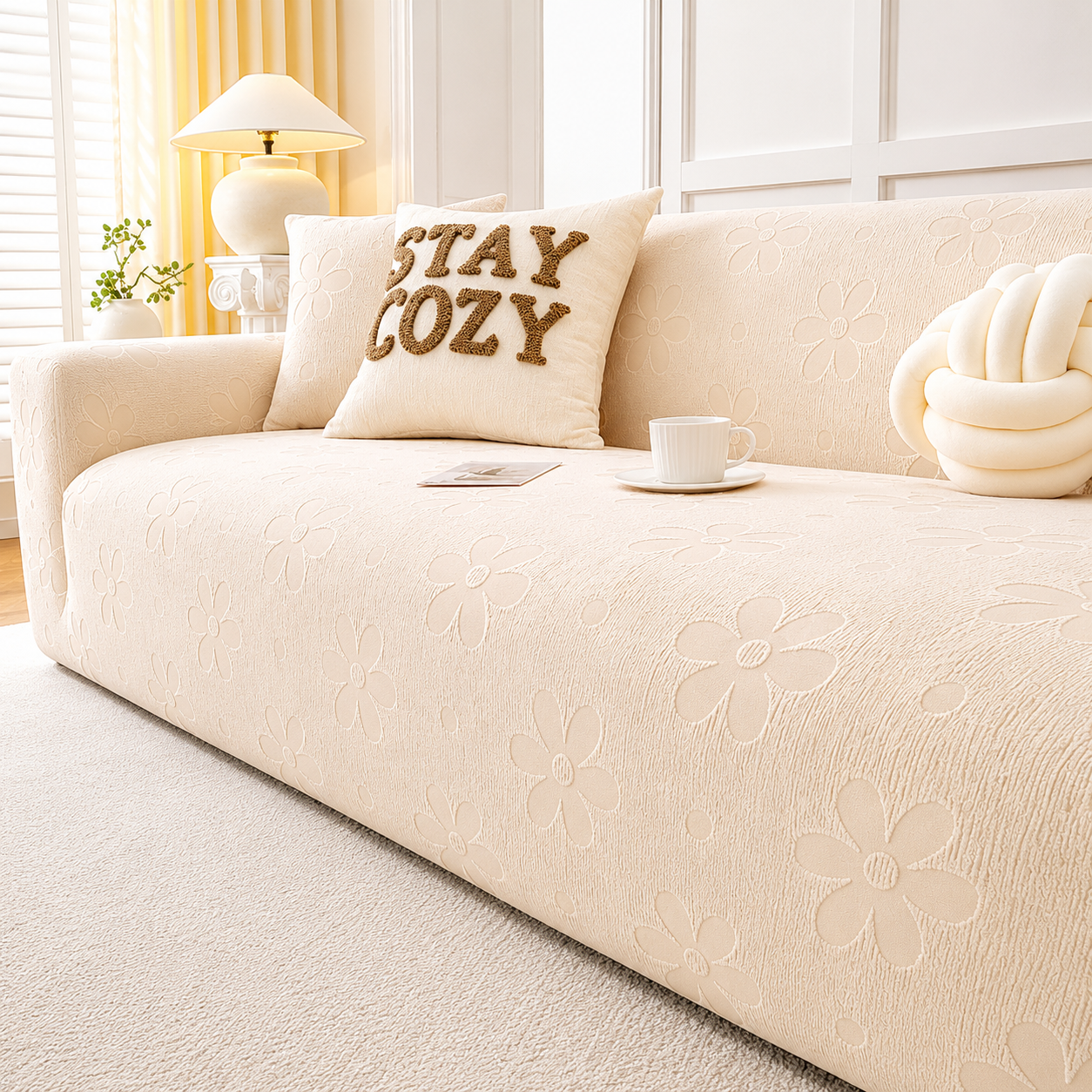 360 Floral Jacquard Slipcover Sofa Couch Cover