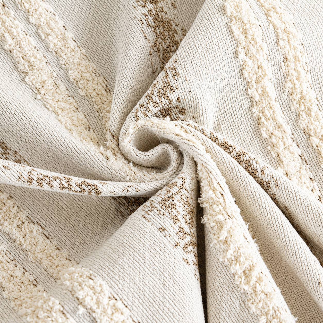 Non-Slip Stripe Chenille Tassels Sofa Couch Cover