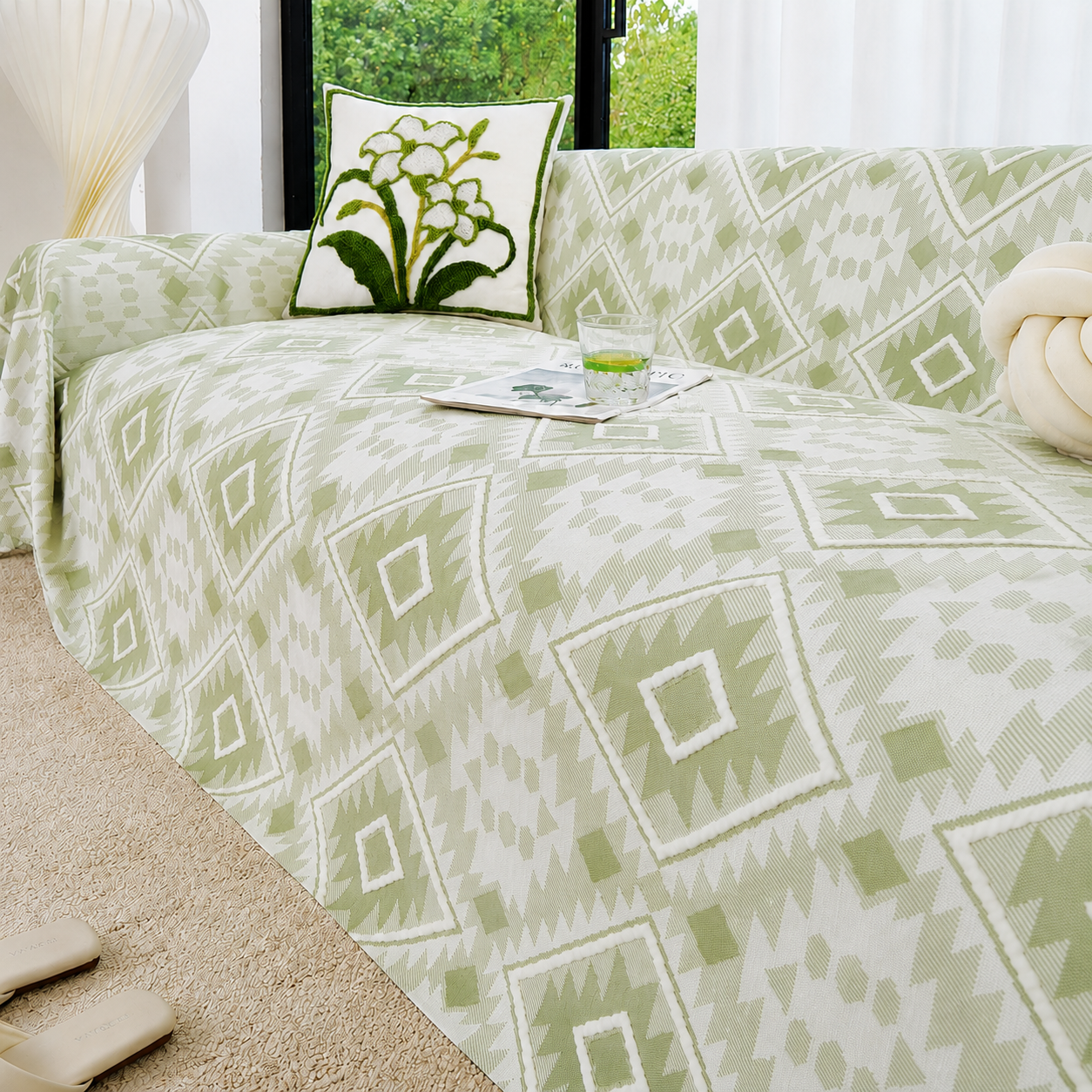 Anti-Slip Elegant Boho Geometric Sofa Couch Cover