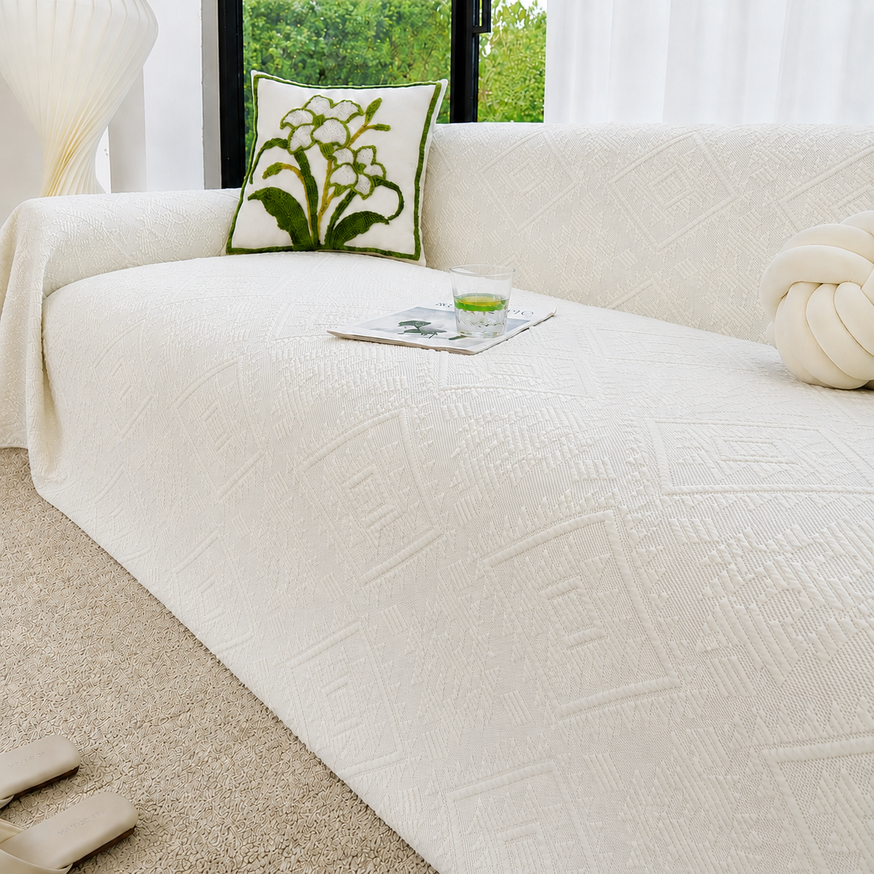 Anti-Slip Elegant Boho Geometric Sofa Couch Cover