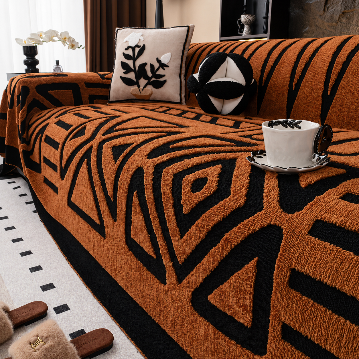 Funny Fuzzy Elegance Anti-Slip Sofa Couch Cover