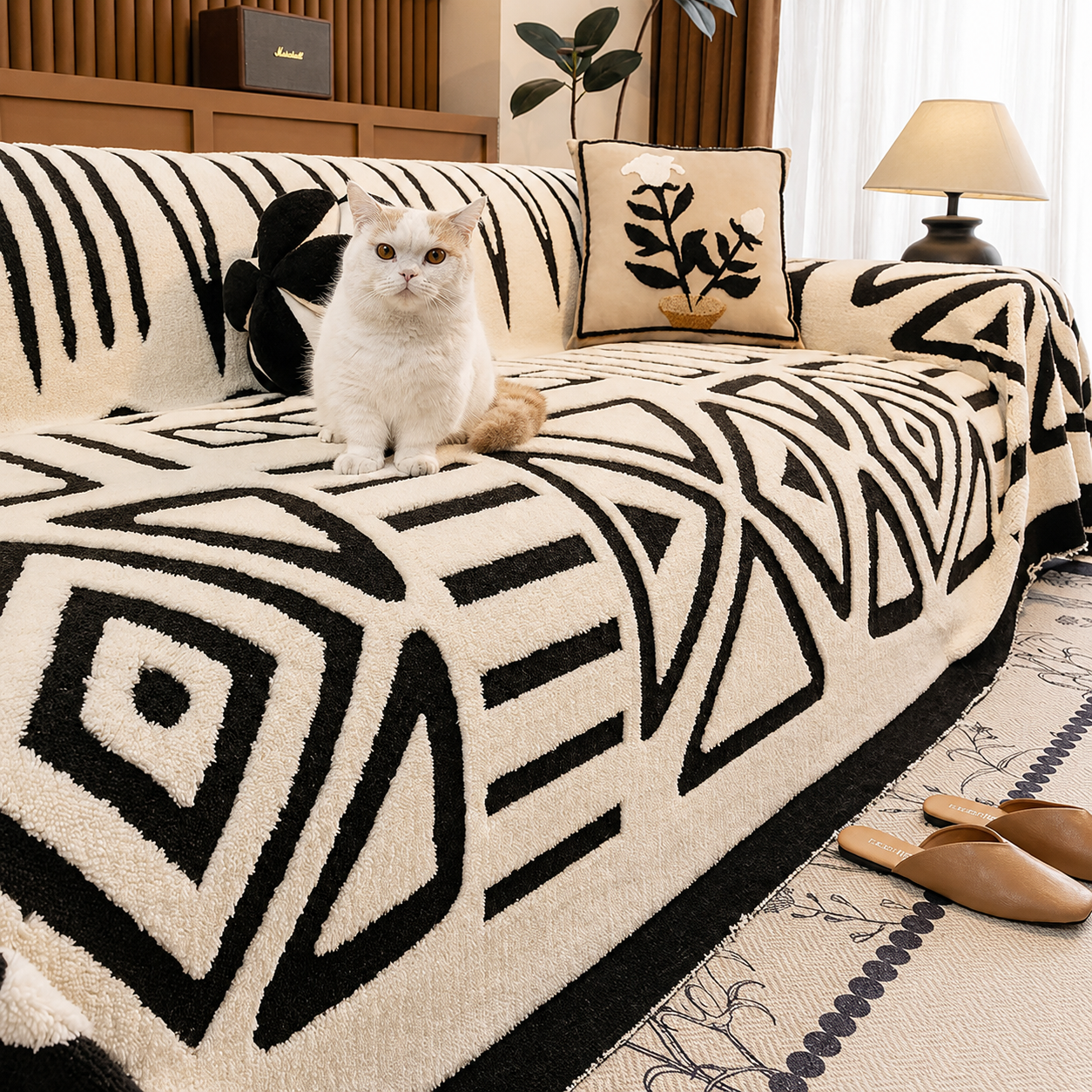 Funny Fuzzy Elegance Anti-Slip Sofa Couch Cover