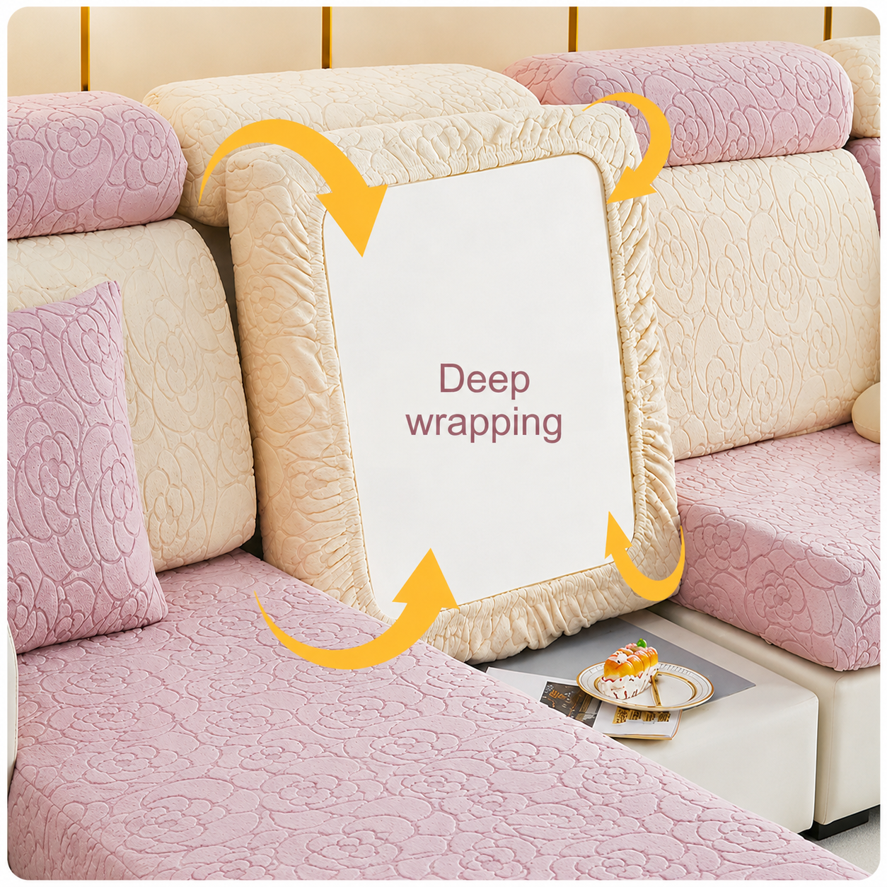 Anti Slip Floral L Shaped Sectional Cushion Sofa Couch Cover