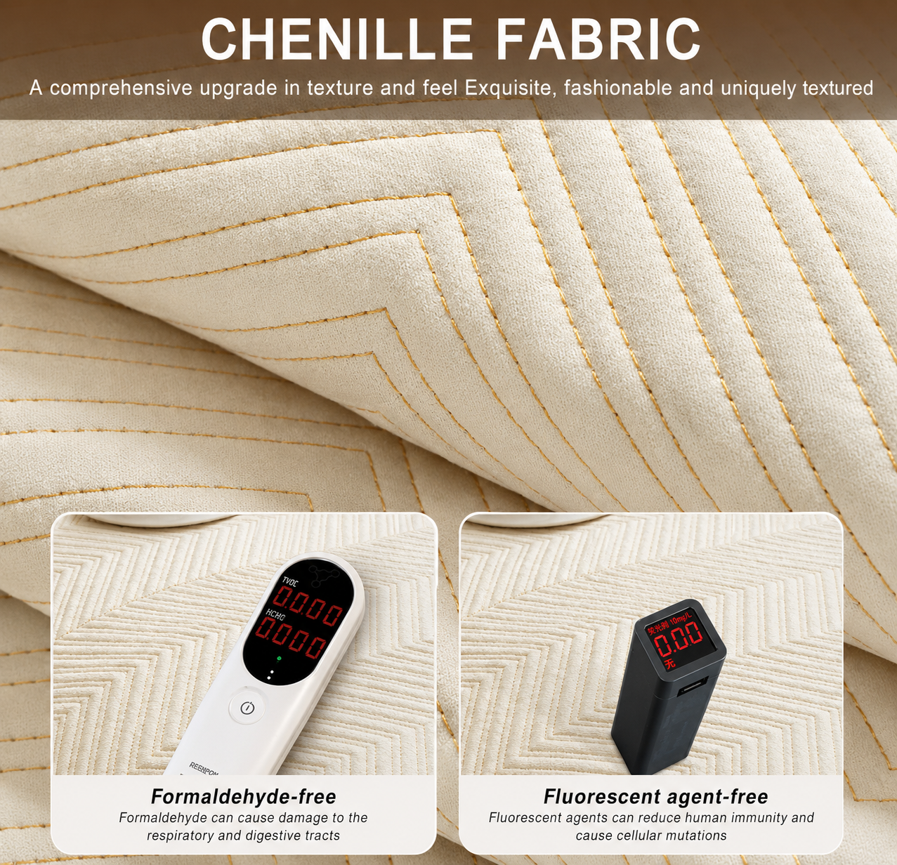 Non-Slip Quilted Chenille Sofa Couch Cover