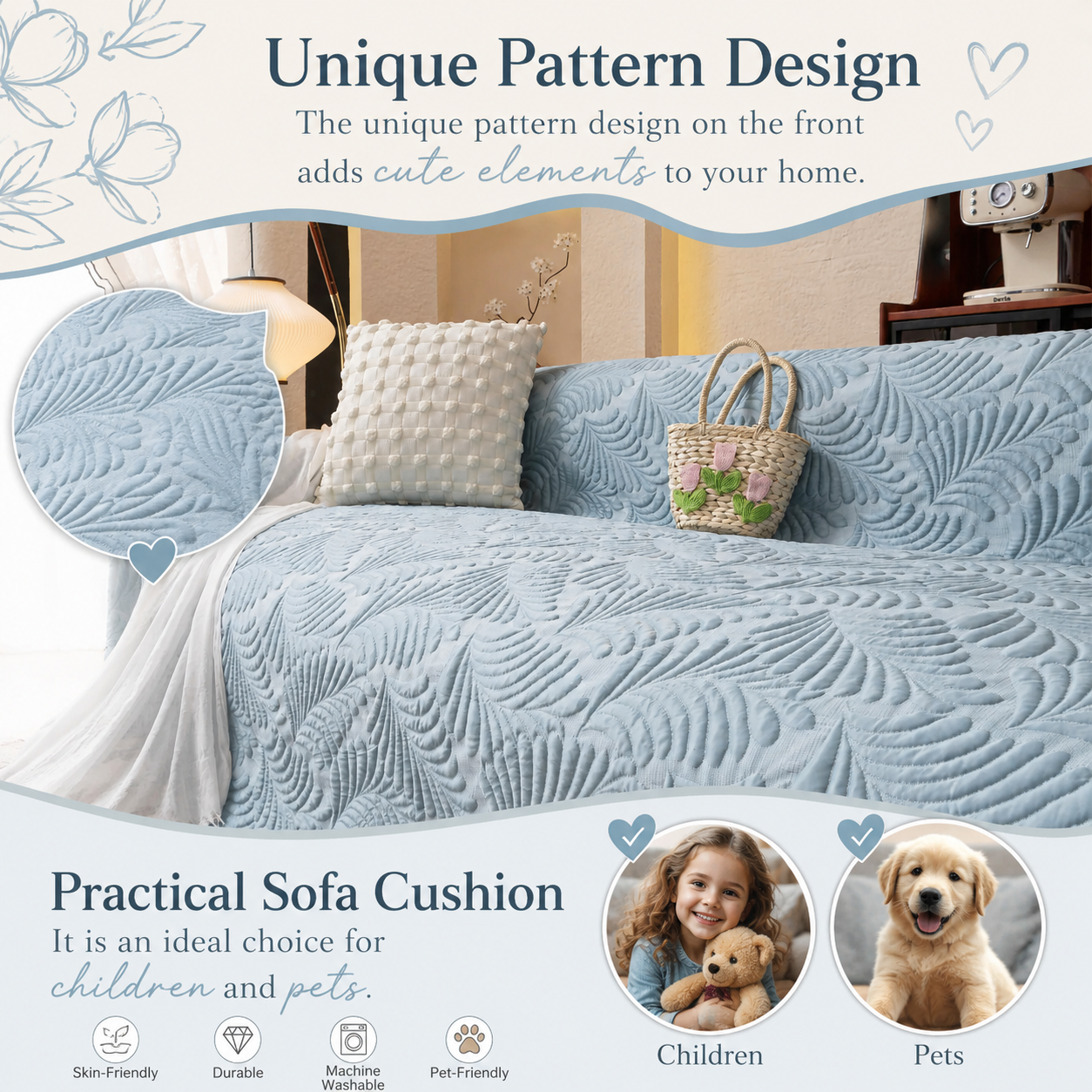 Non-Slip Elegant Quilted Tassels Sofa Couch Cover