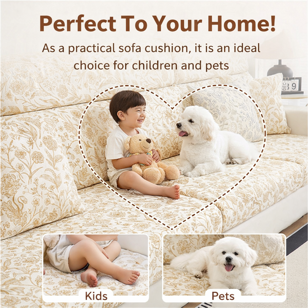 Flora Anti-Slip L Shaped Cushion Sofa Couch Cover