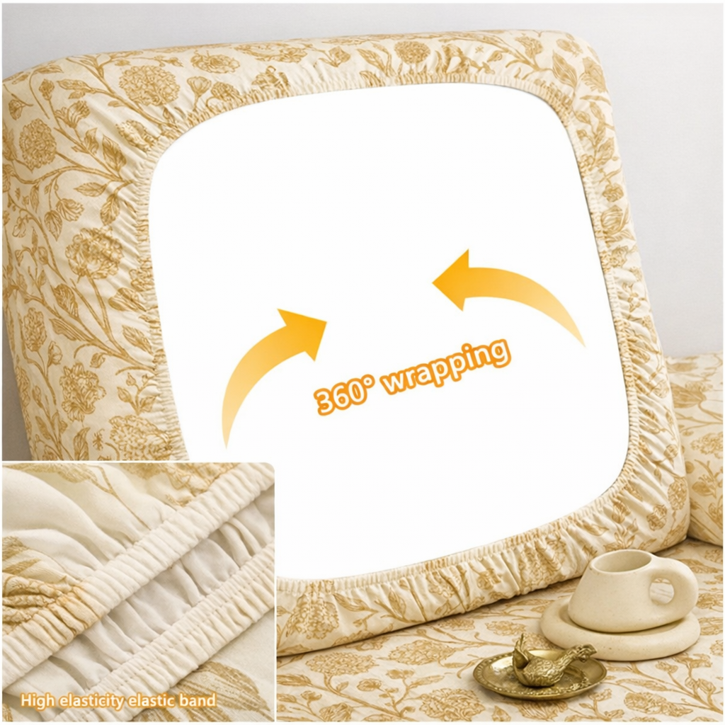 Flora Anti-Slip L Shaped Cushion Sofa Couch Cover